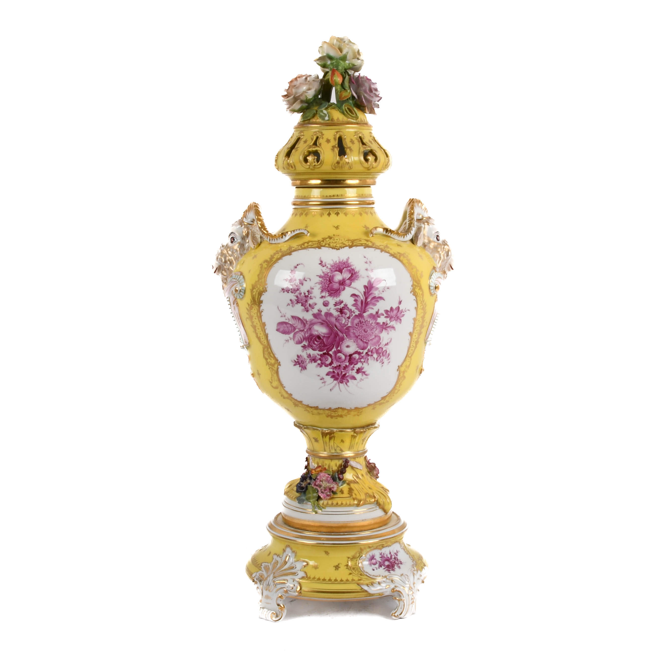 Antique Dresden Porcelain Covered Urn-5