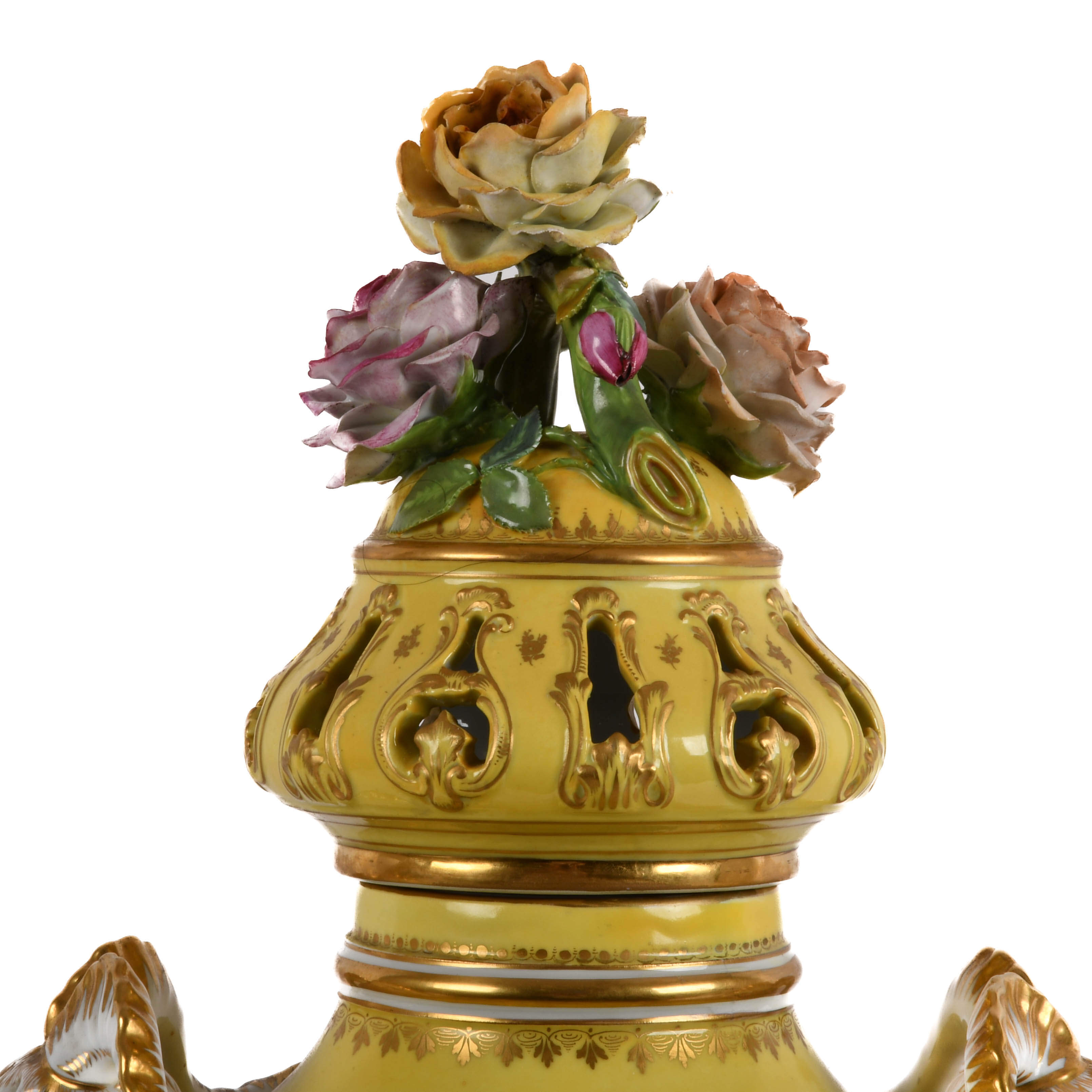 Antique Dresden Porcelain Covered Urn-2