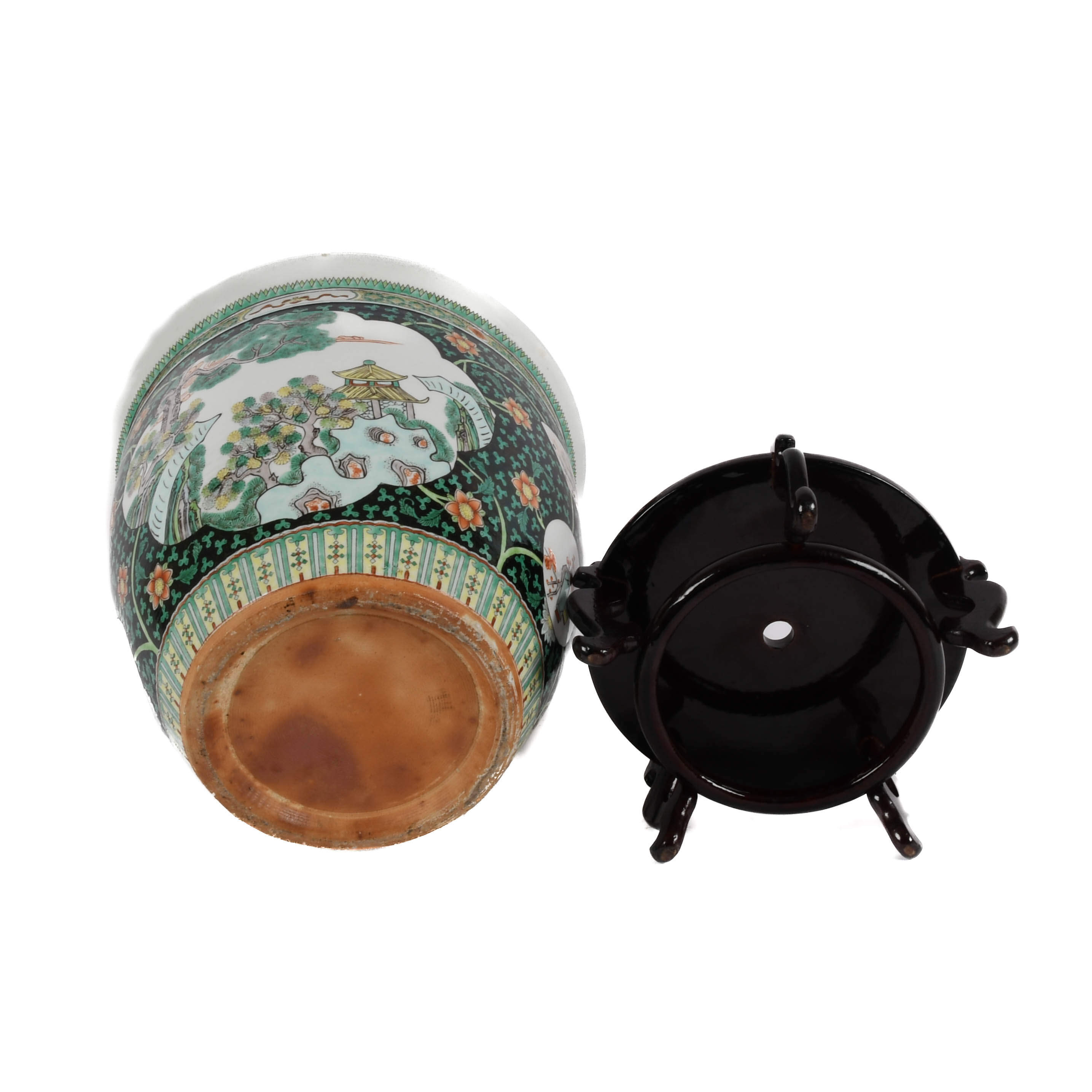 Chinese Famille Rose Porcelain Fishbowl Planter-6