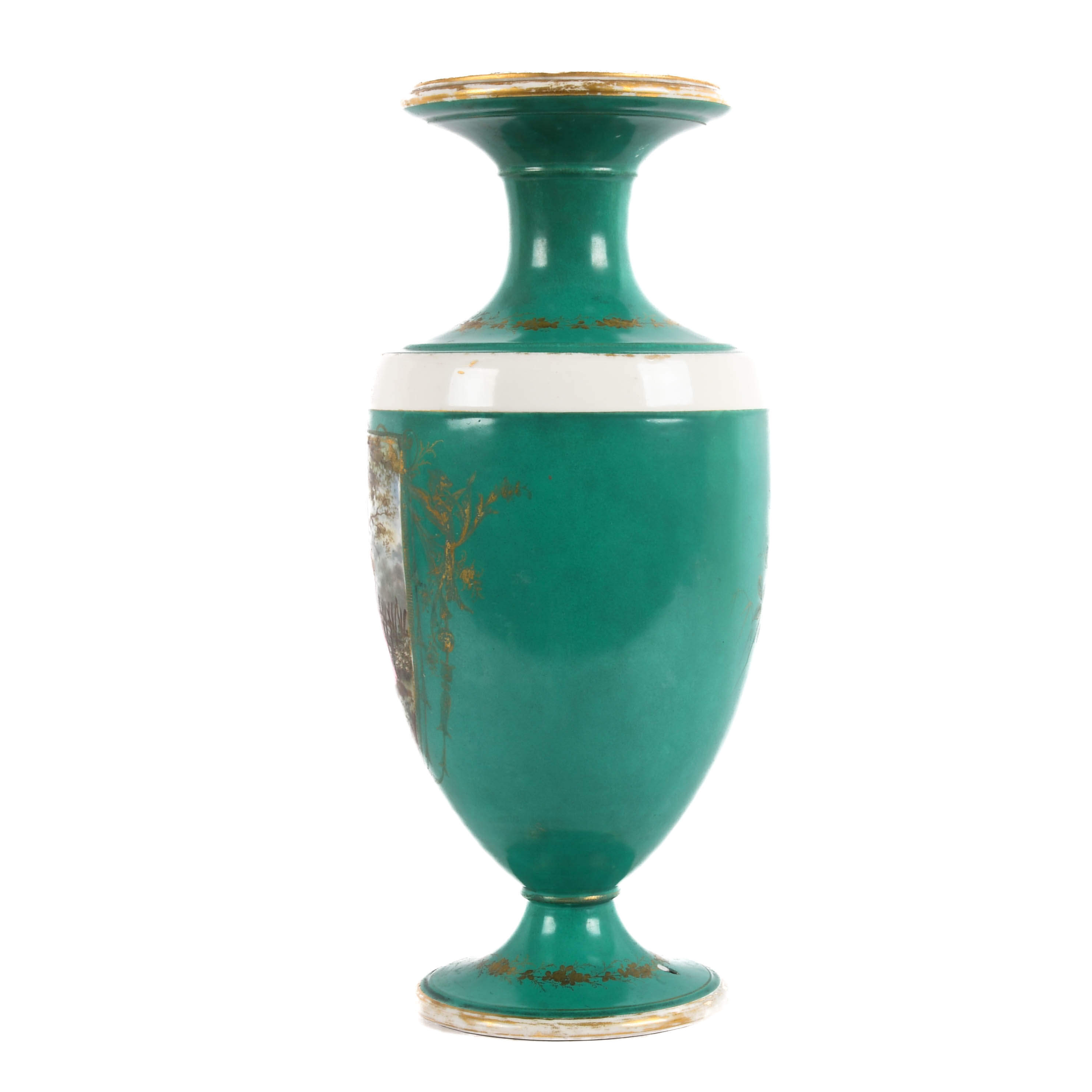 Antique Oversized Sèvres Hand Painted Porcelain Vase-4