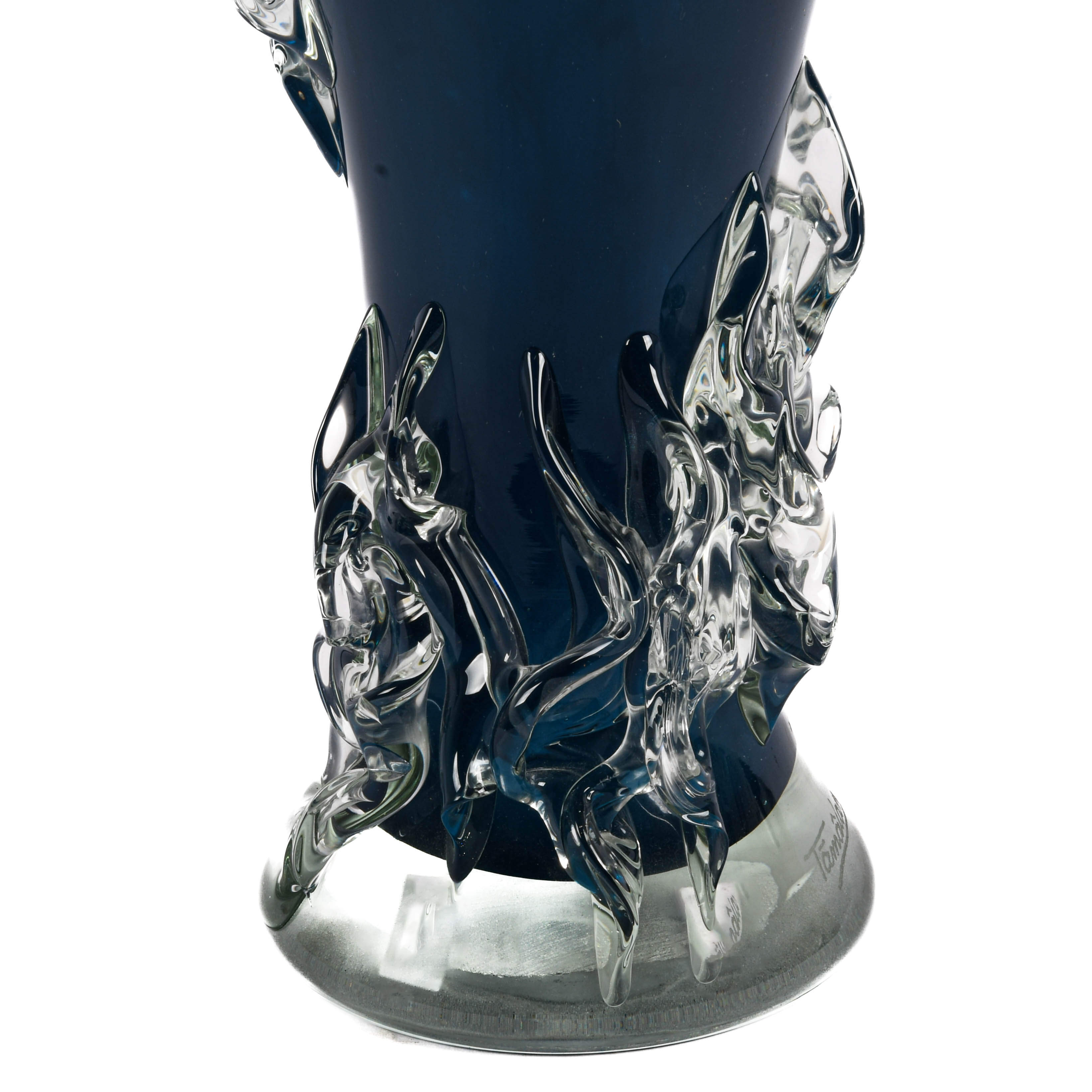 Oversized Hand-Blown Glass Art Vase by Ion Tamaian-3
