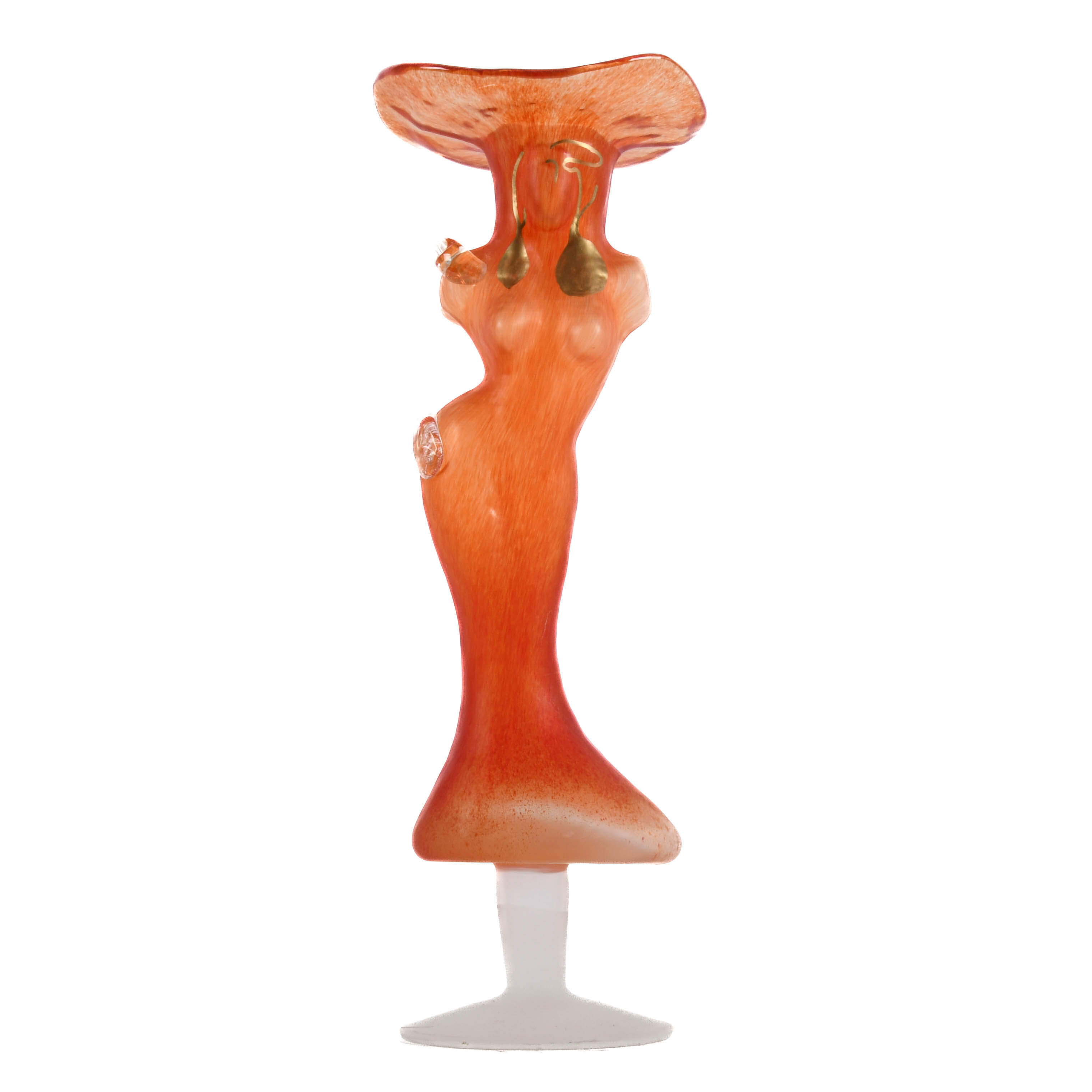 Woman's Torso Glass Vase Attributed to Elena Graure Manta-9