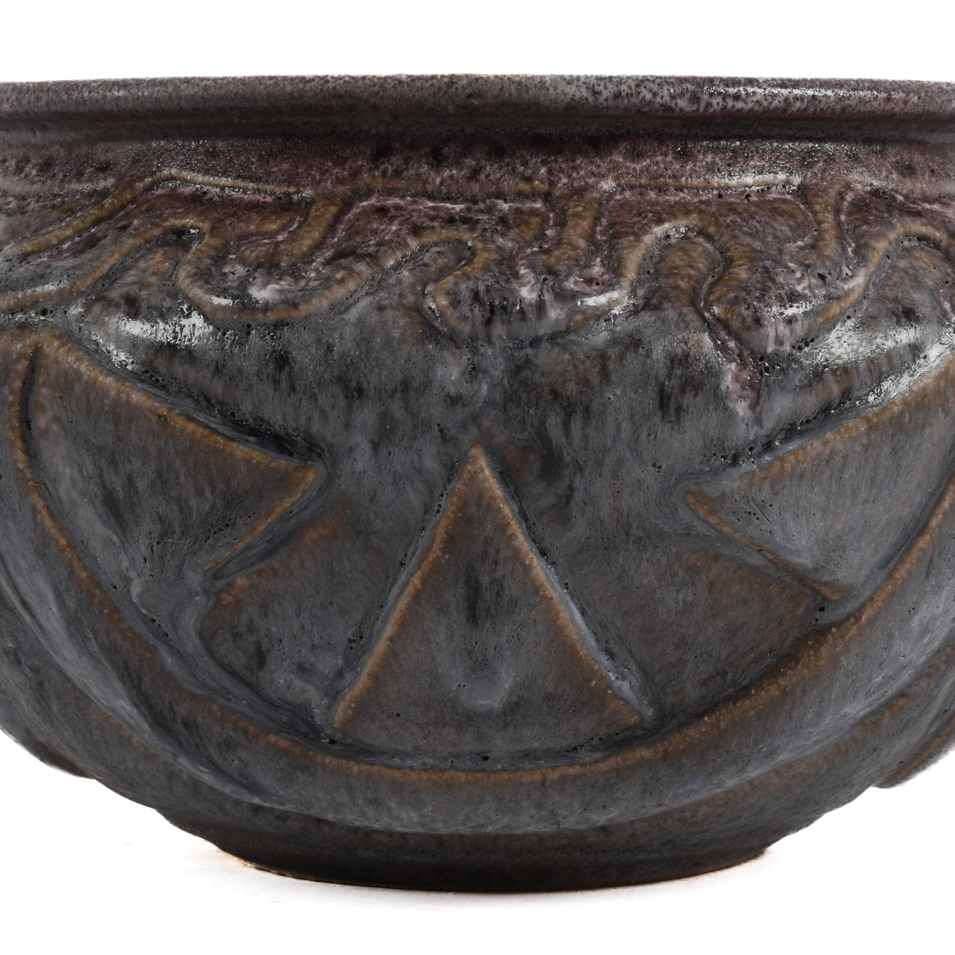Studio Pottery Lavender Glazed Planter-3