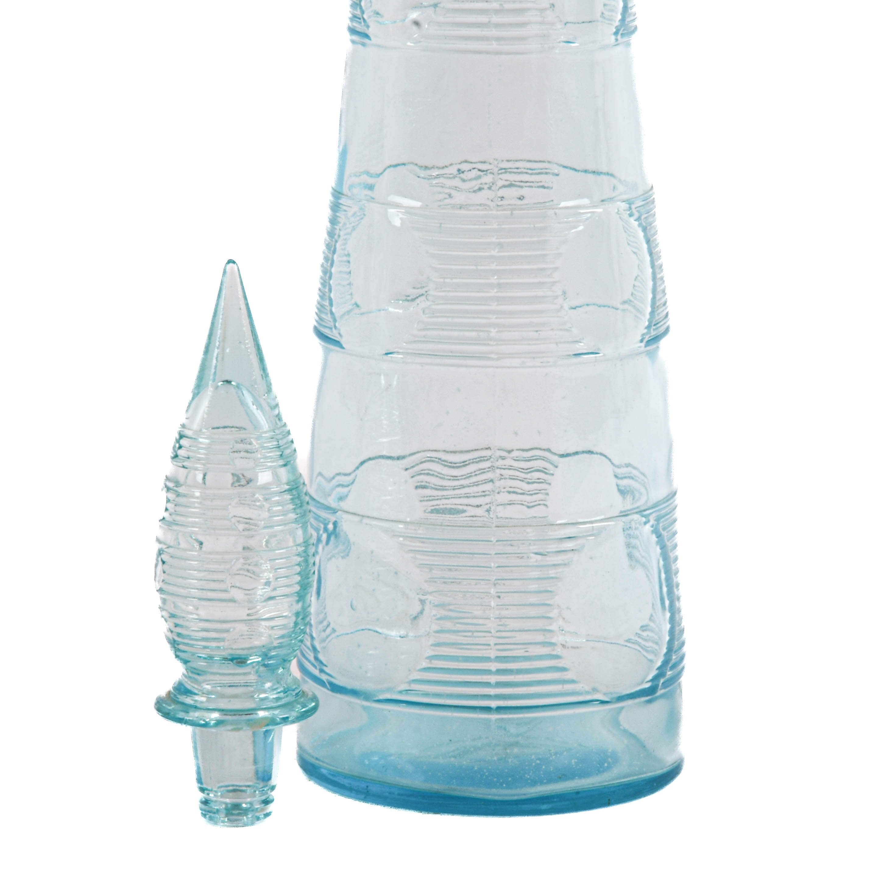 Large Mid-Century Modern Empoli Glass Genie Bottle-4
