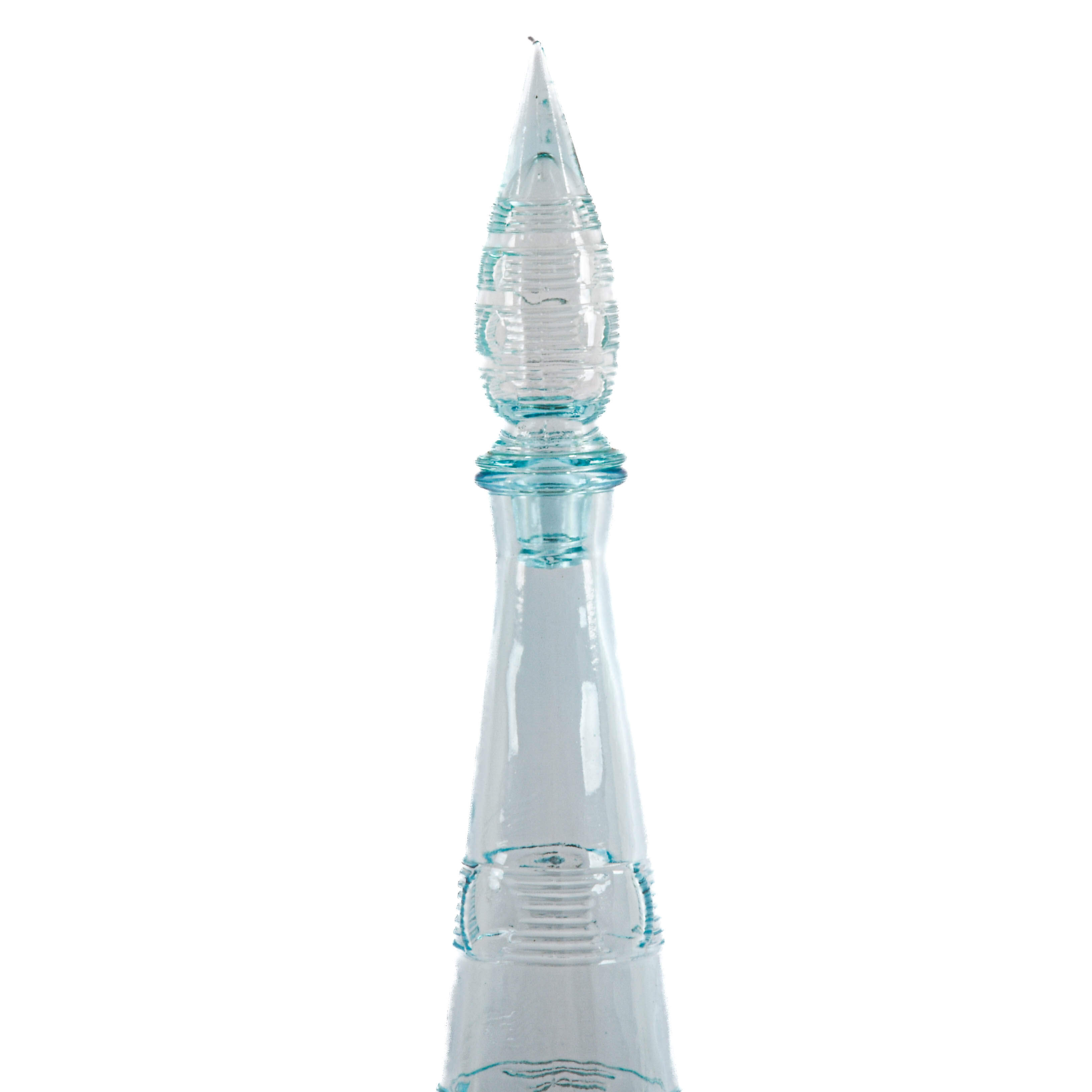 Large Mid-Century Modern Empoli Glass Genie Bottle-2