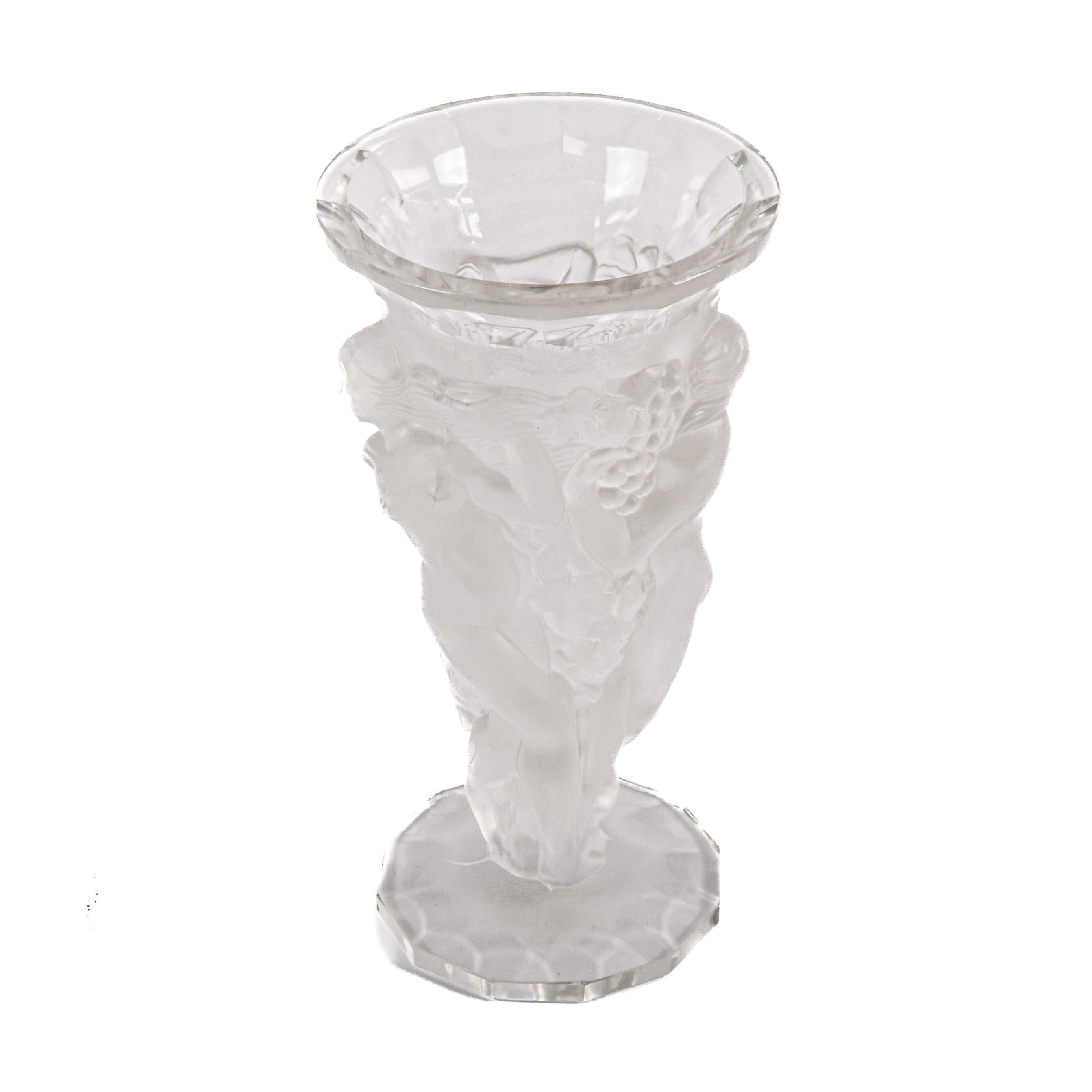Art Deco Crystal Bacchants Vase Attributed to Henri Hoffman-5