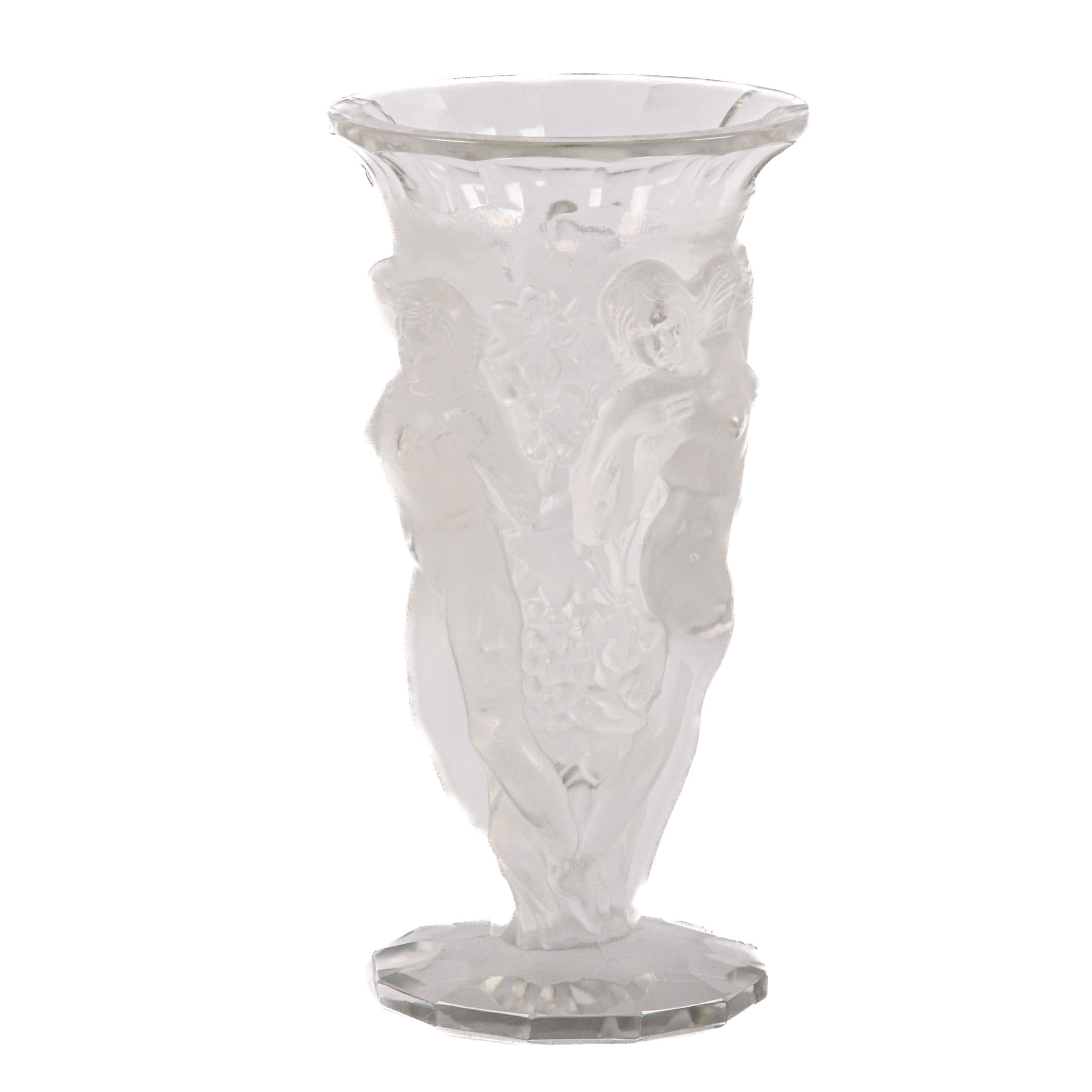 Art Deco Crystal Bacchants Vase Attributed to Henri Hoffman-1