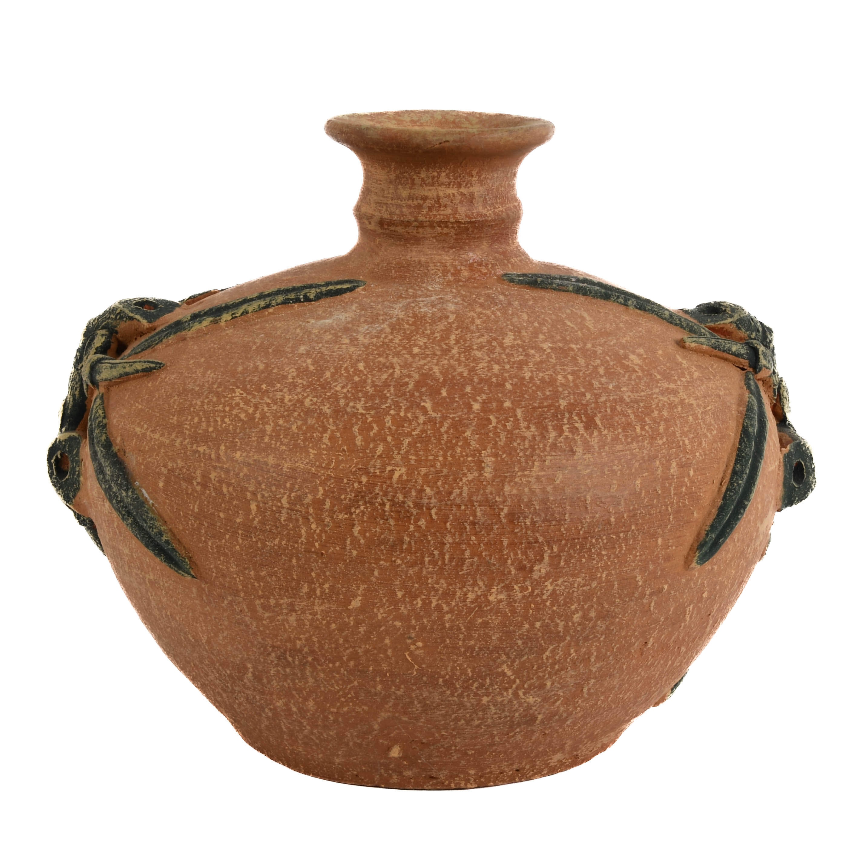 Tuscan Terracotta Vase with Raised Floral Relief Motif-5