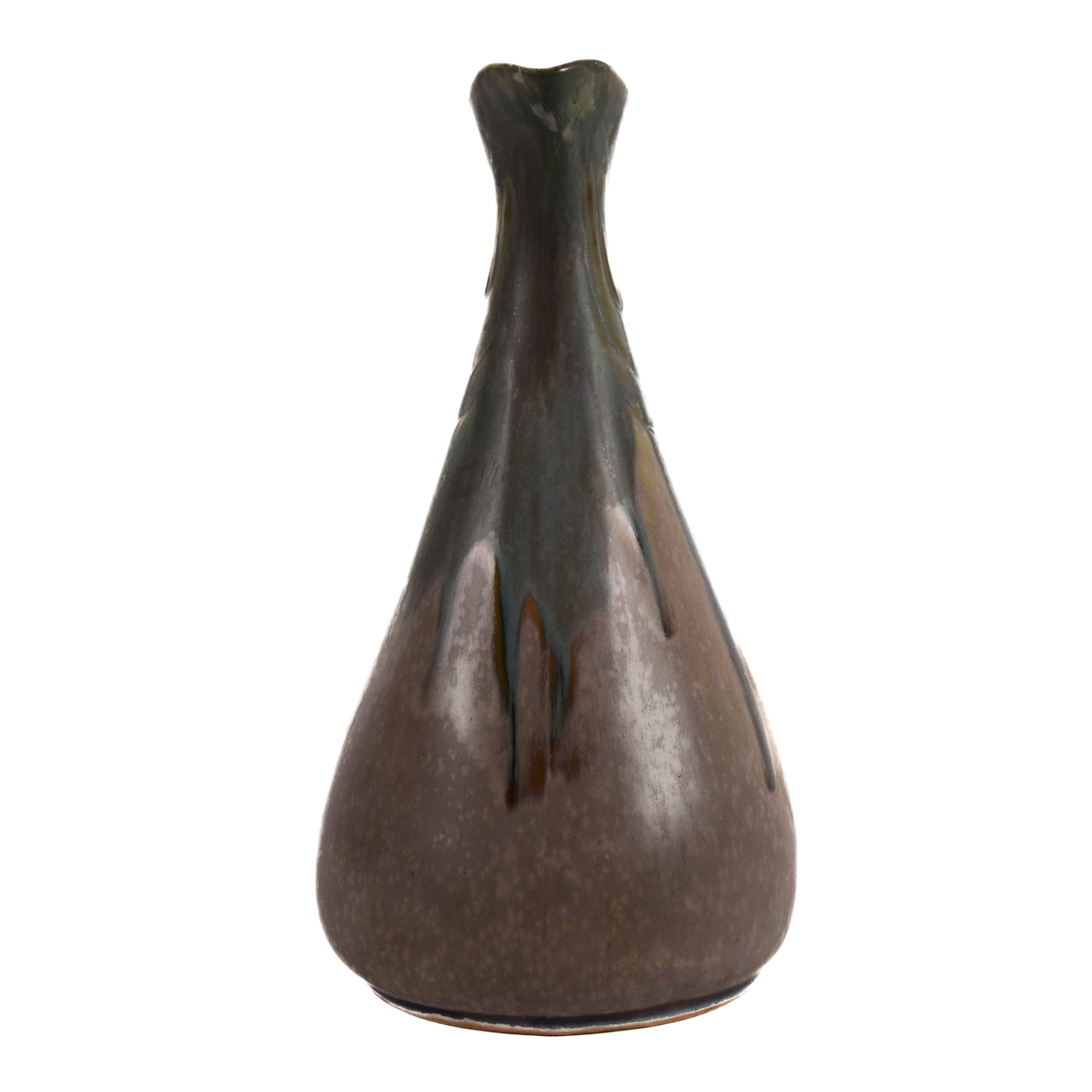 Antique French Art Deco Denbac Drip Glaze Pitcher-2