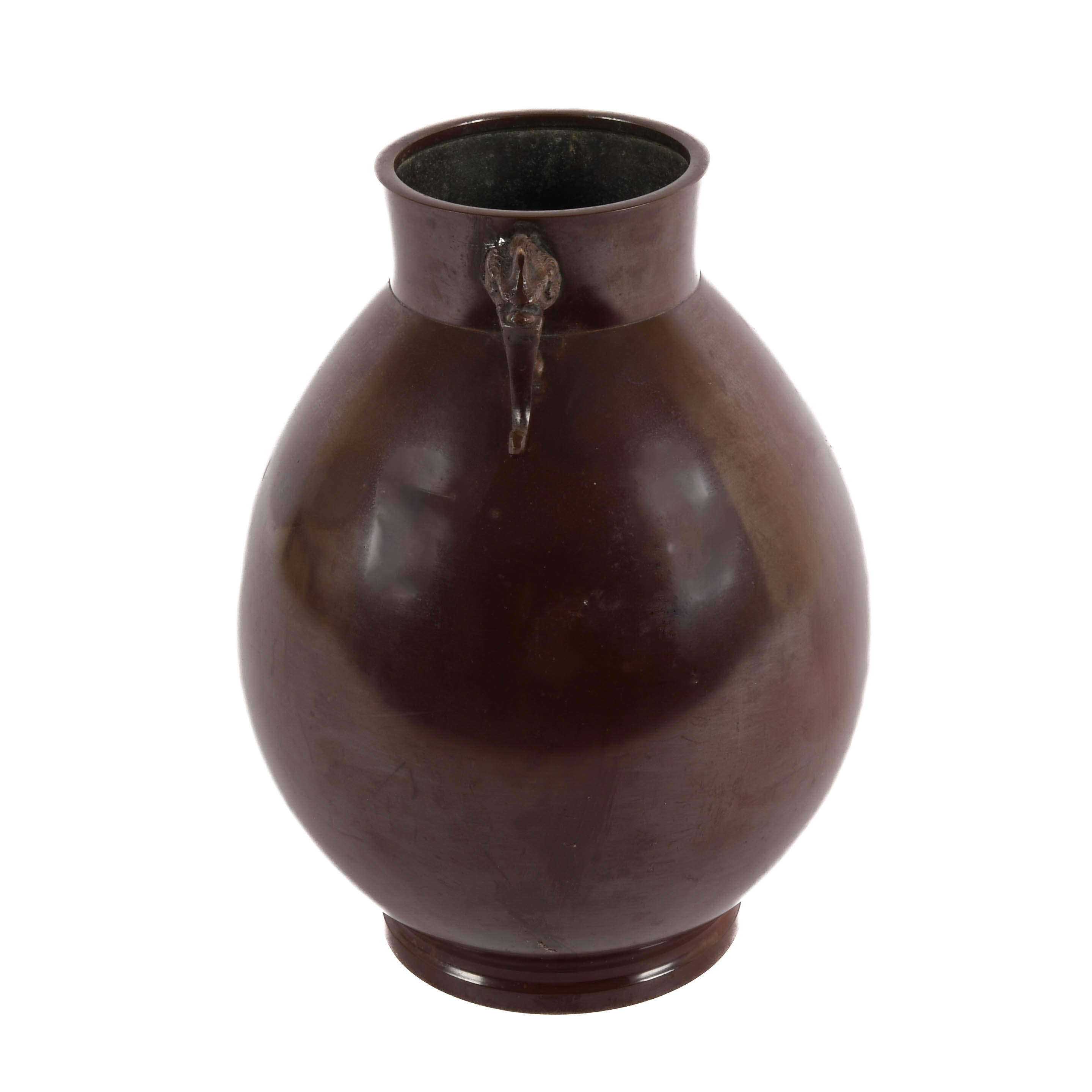 Neiman-Marcus Chinese Bronze Vase with Figural Handles-3