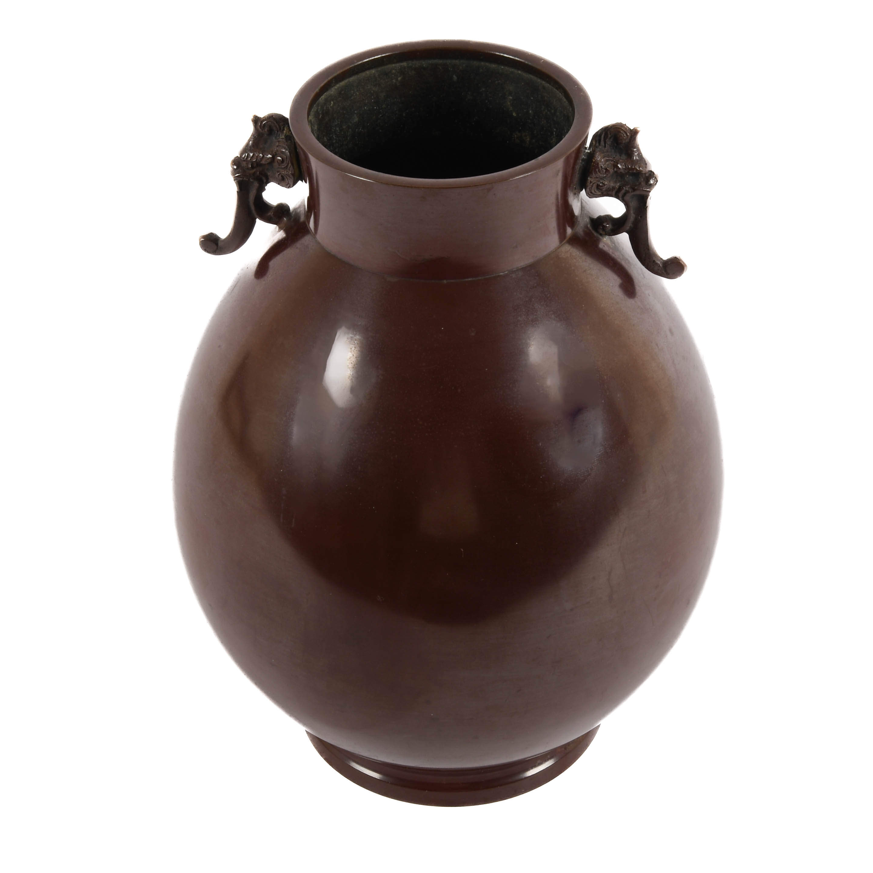 Neiman-Marcus Chinese Bronze Vase with Figural Handles-2