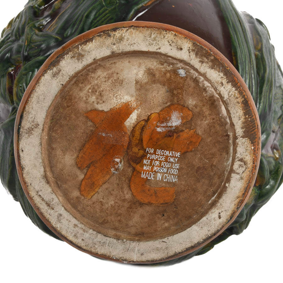 Majolica-Style Double Handle Vase-2