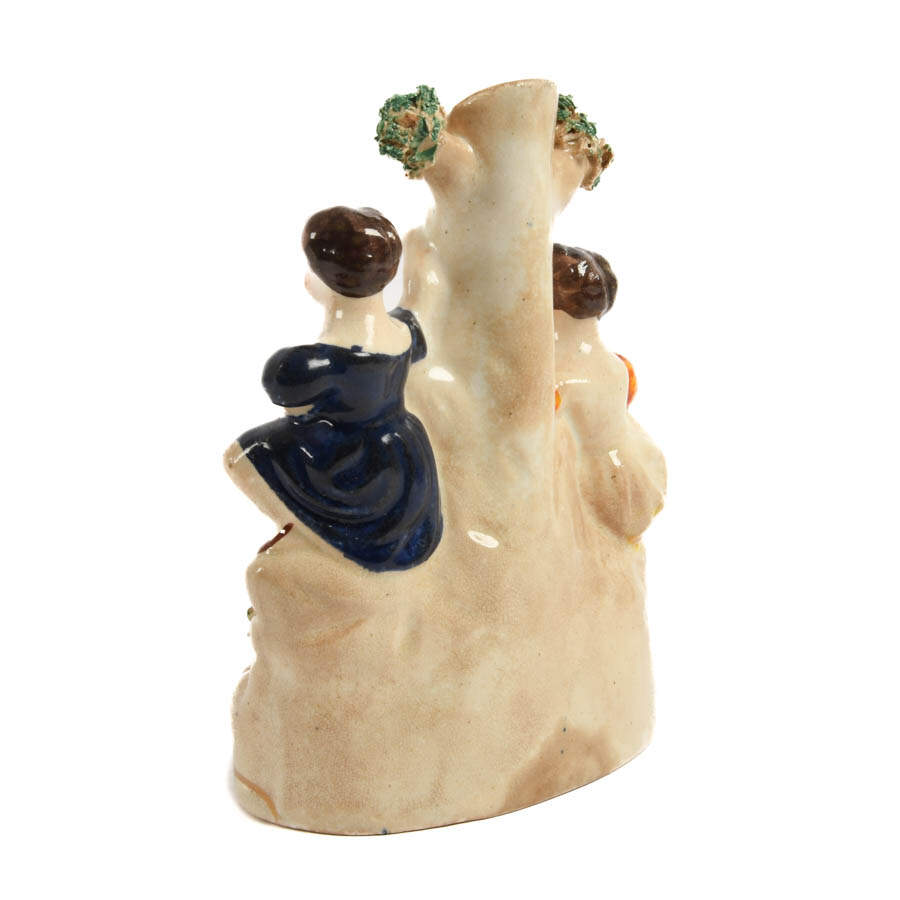 Antique Miniature Figural Staffordshire Spill Vase-3