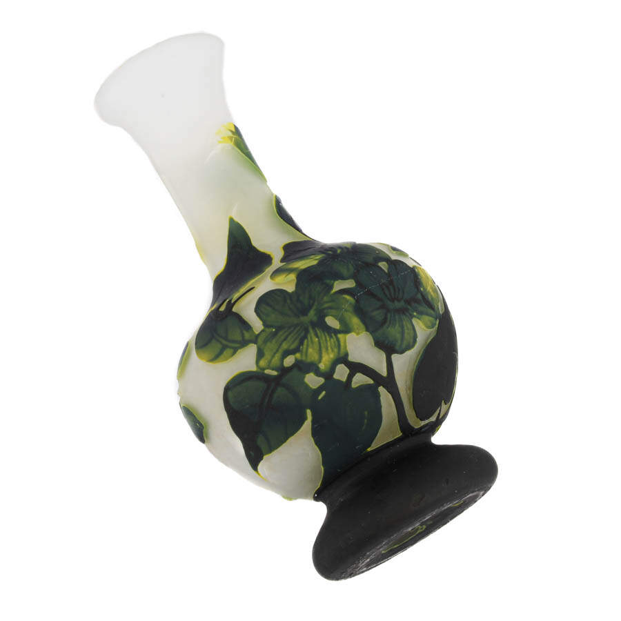 Acid Etched French Cameo Art Glass Vase Attributed Émile Gallé-5