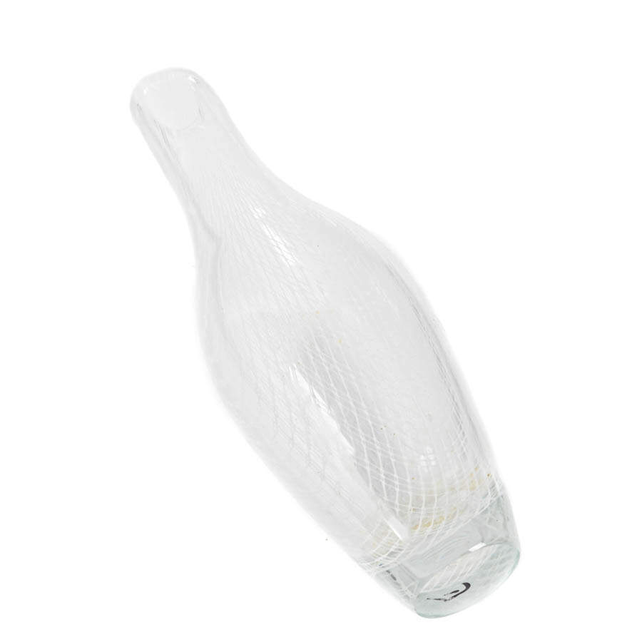 Mid-Century Modern Harrachov Latticino Glass Vase-4