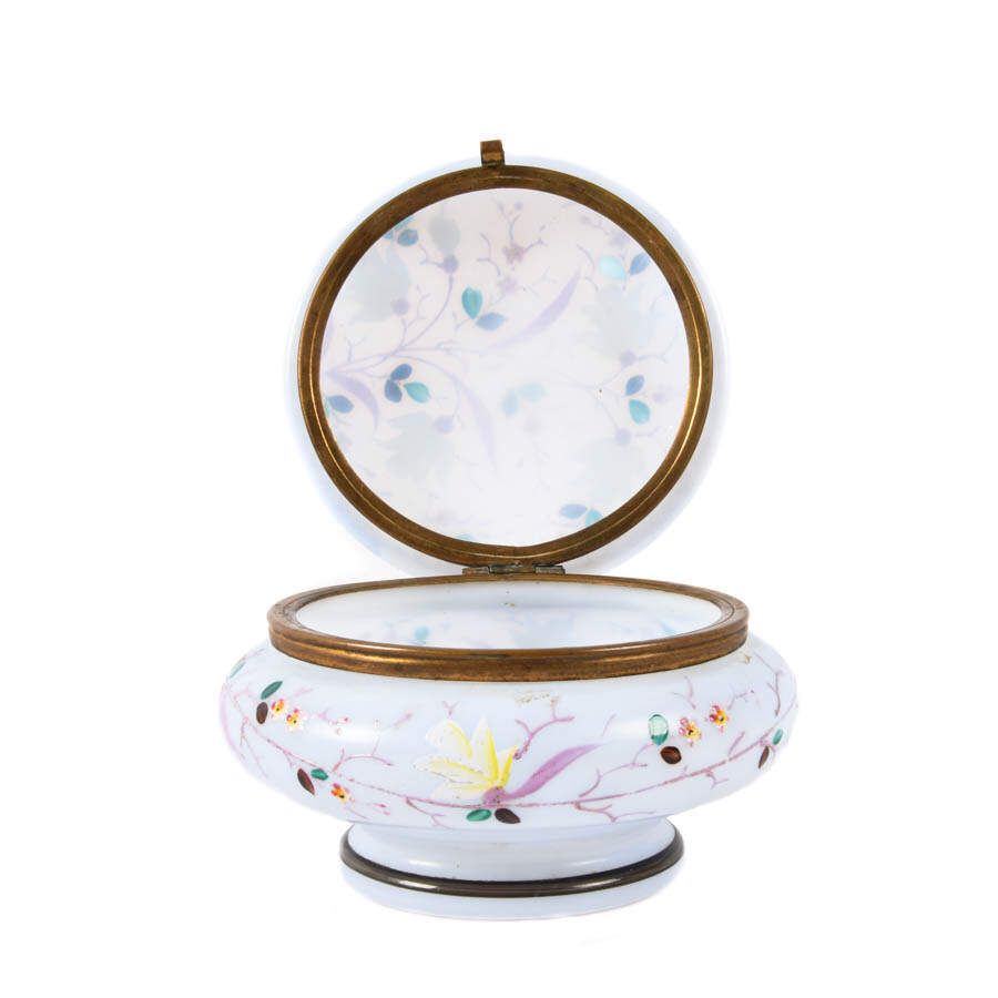 Art Nouveau Enamel Painted Cased Glass Dresser Jar-3
