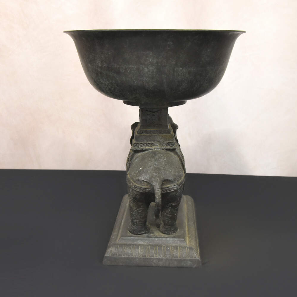 Mid-Century Modern Brass Circus Elephant Jardinière-4