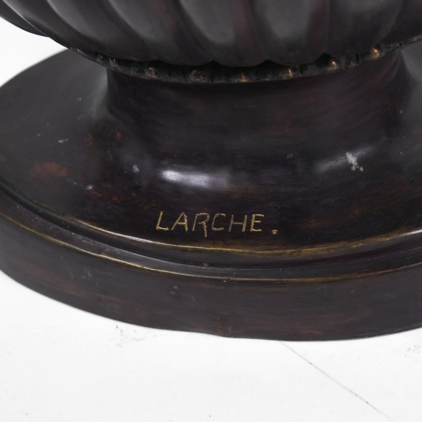 Pair of Bronze Maitland Smith Ram's Head Urns-7