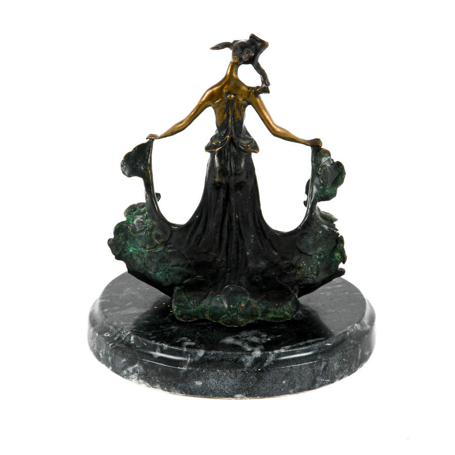 Bronze Lady Figure in Form of Jewelry Tray After Emile-4