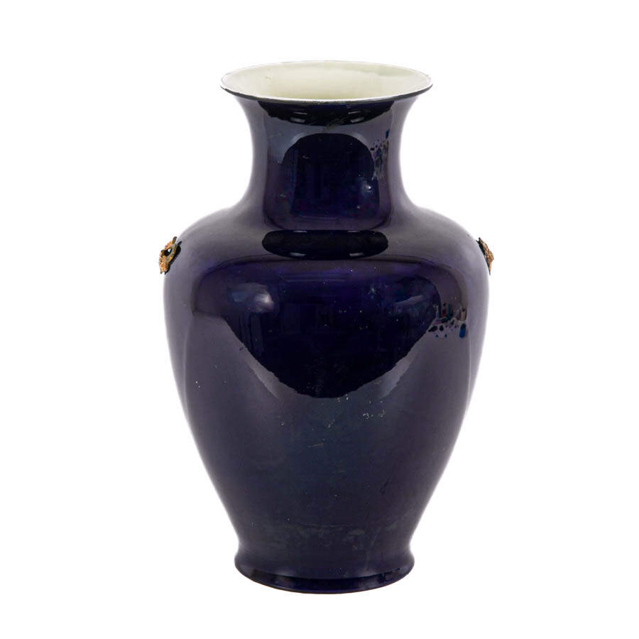 Oversized Cobalt and Gilt Handle Mount Vase-3