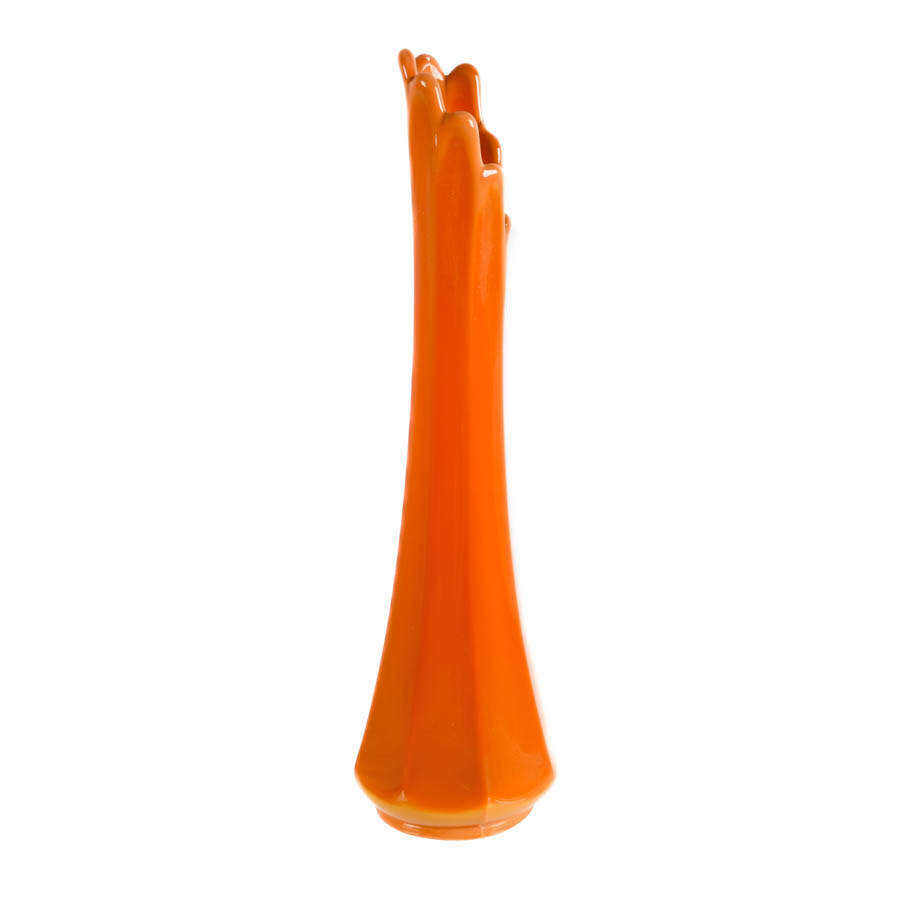 Mid-Century Modern Orange "Bittersweet" Vase by L.E. Smith-6