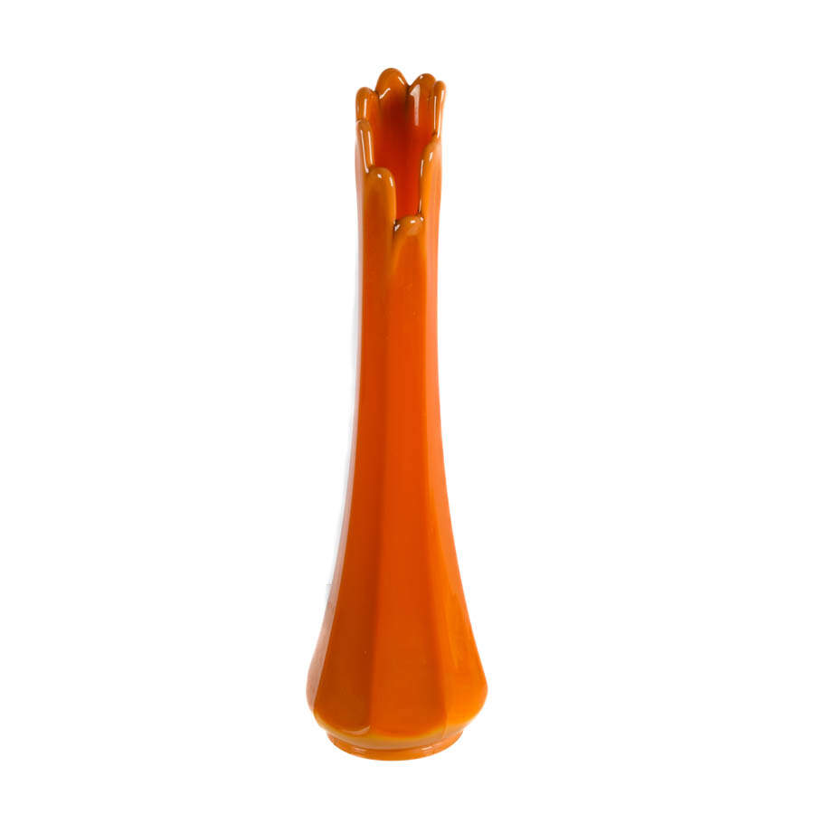Mid-Century Modern Orange "Bittersweet" Vase by L.E. Smith-1