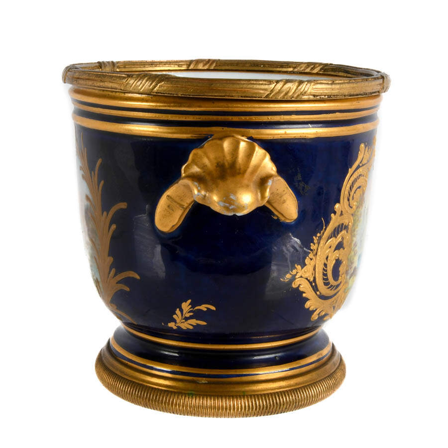 Antique Sèvres Hand-Painted Cache Pot-2