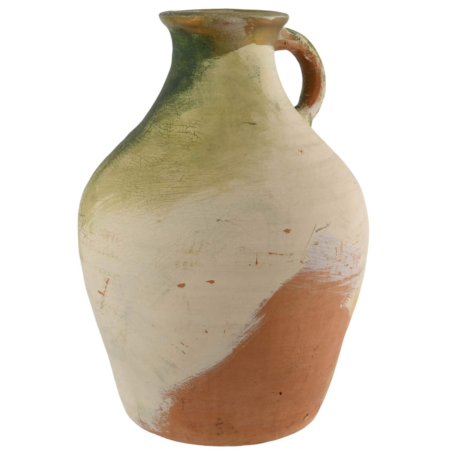 Antique Artist Signed Decorated Terracotta Farmhouse Jug-6