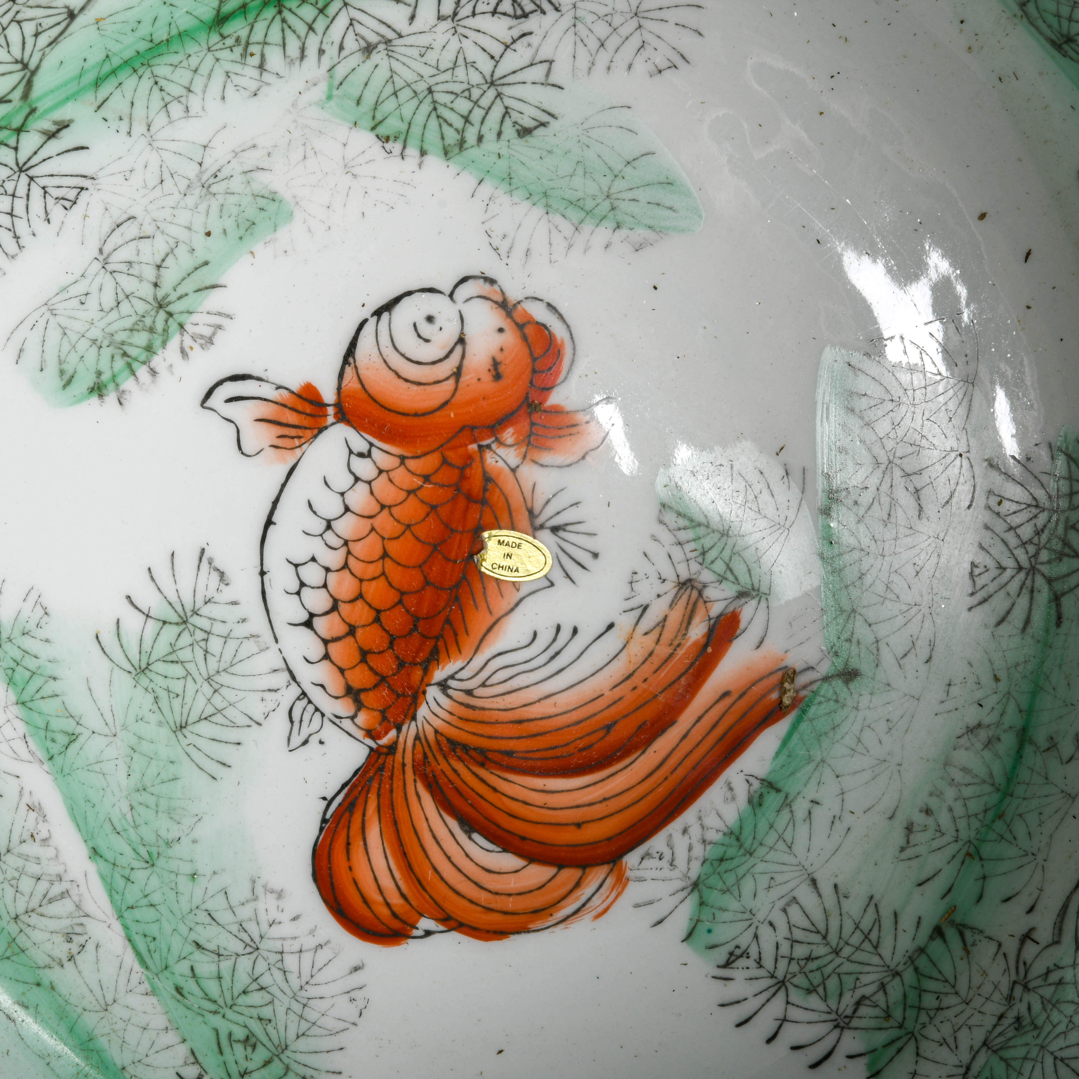 Chinese Famille Noire-Style Porcelain Fishbowl Planter-4