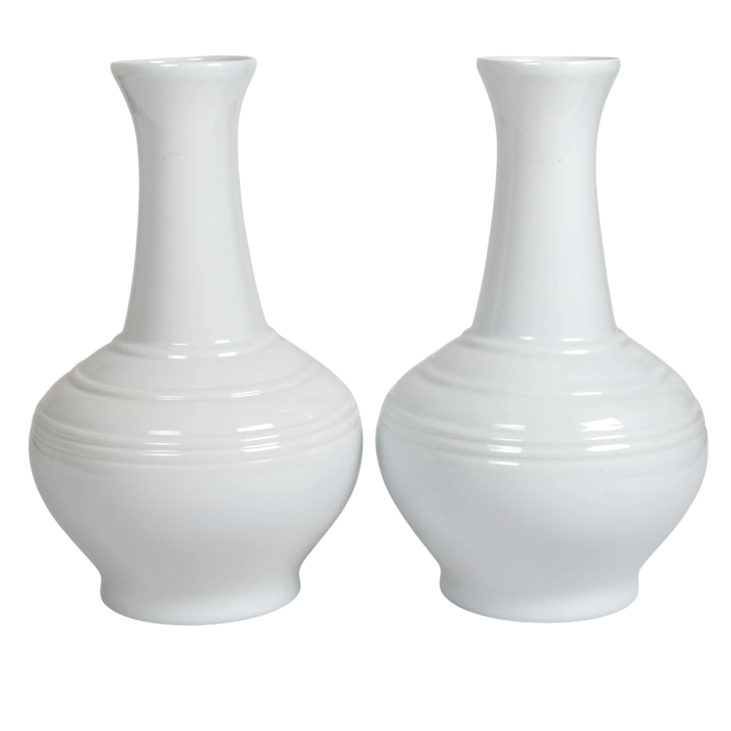 Pair of Large Blanc De Chine Chinese Vases-1