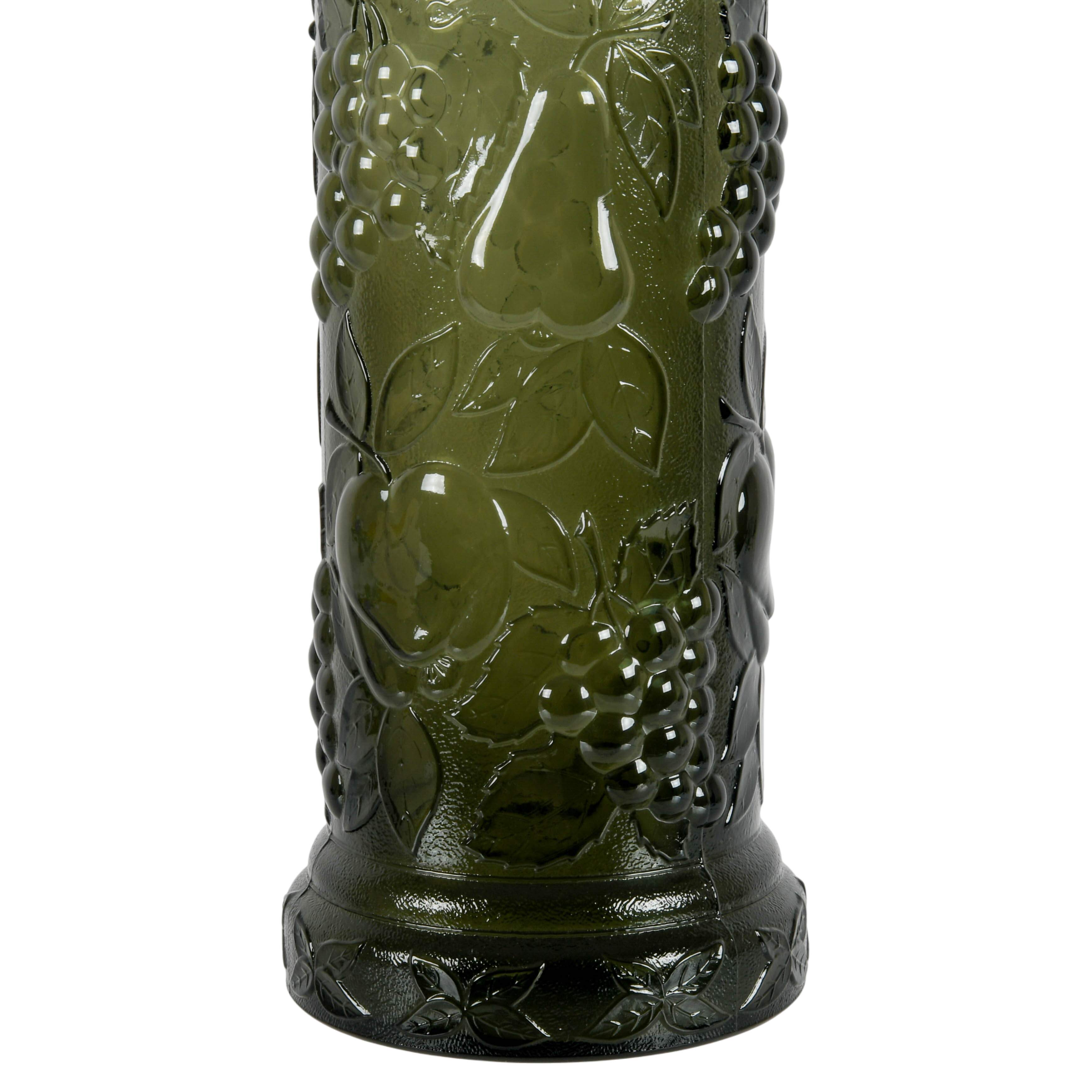 Mid-Century Modern Charcoal Gray Empoli Glass Genie Decanter with Stopper-3