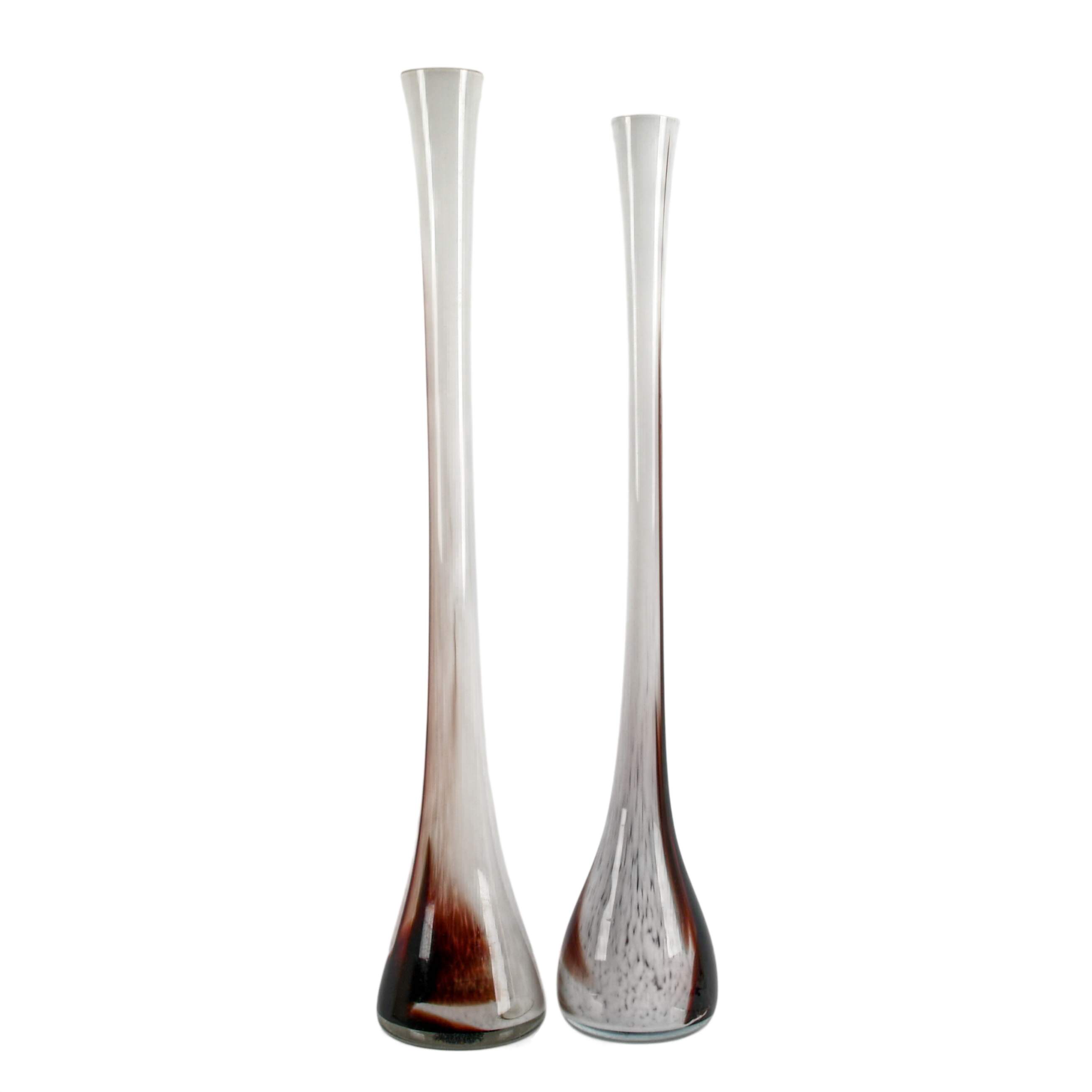 Signed Pair of M. Ducco Murano-Style Hand-Blown Glass Vases-2