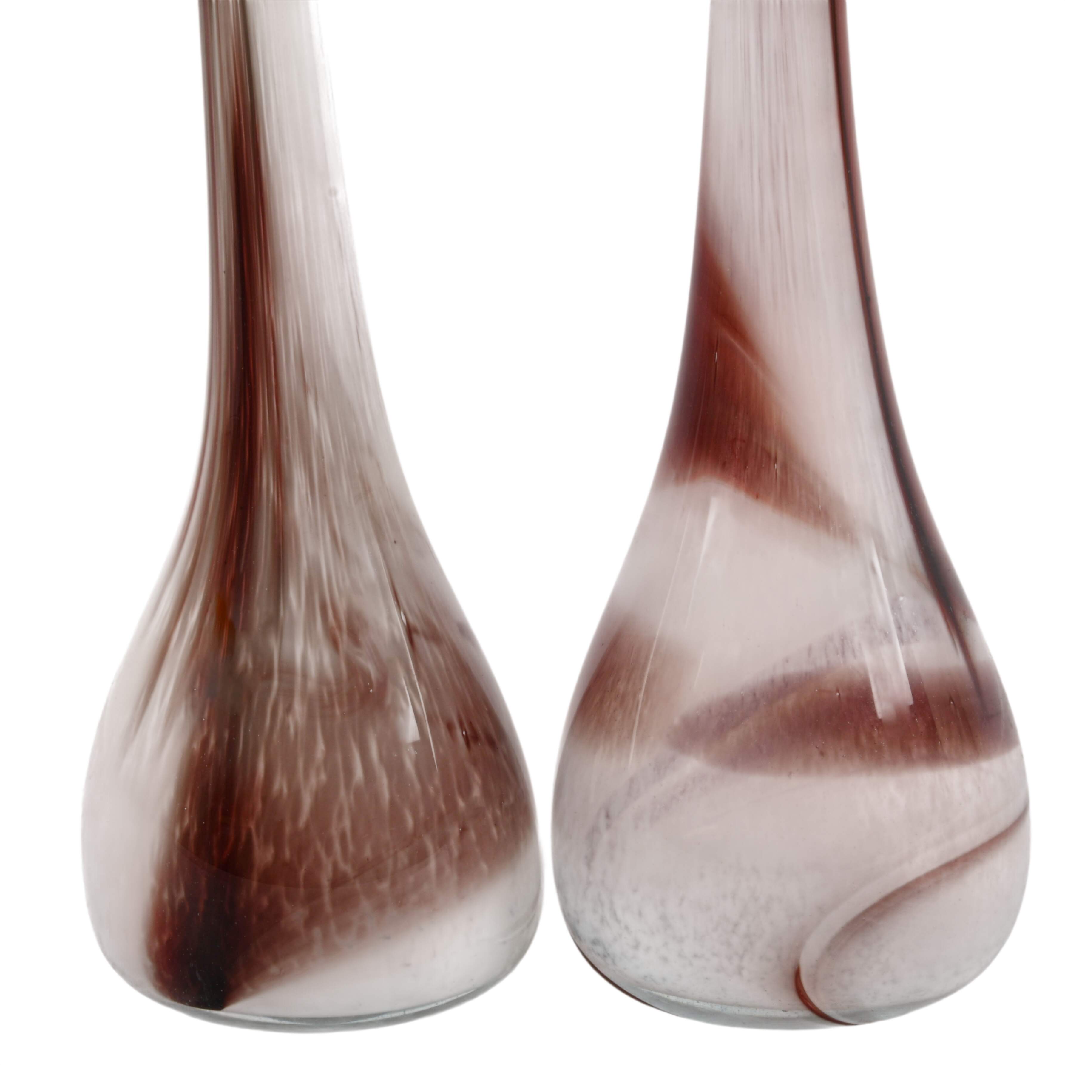 Grouping of Two Signed M. Ducco Murano-Style Hand-Blown Glass Vases-3