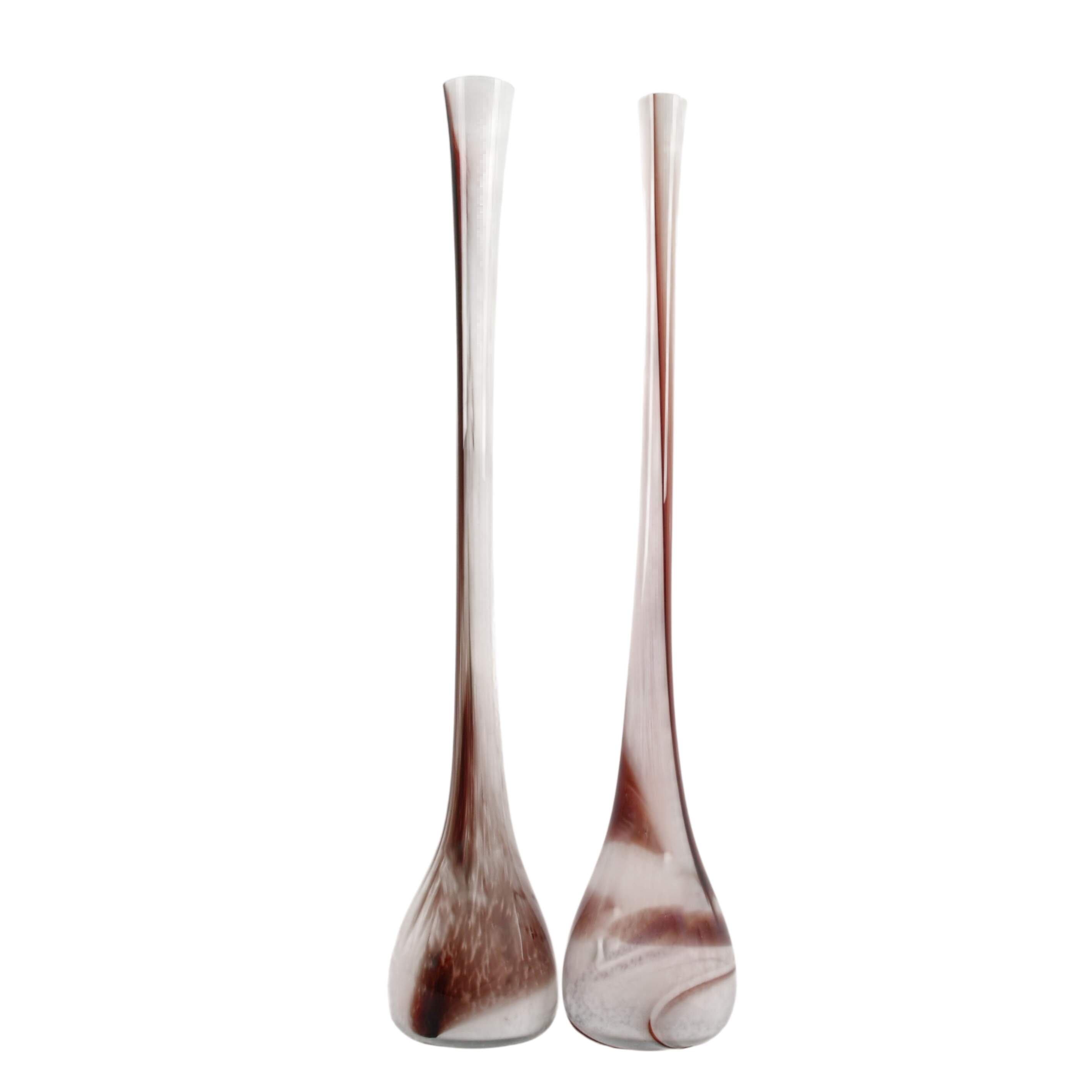 Grouping of Two Signed M. Ducco Murano-Style Hand-Blown Glass Vases-1