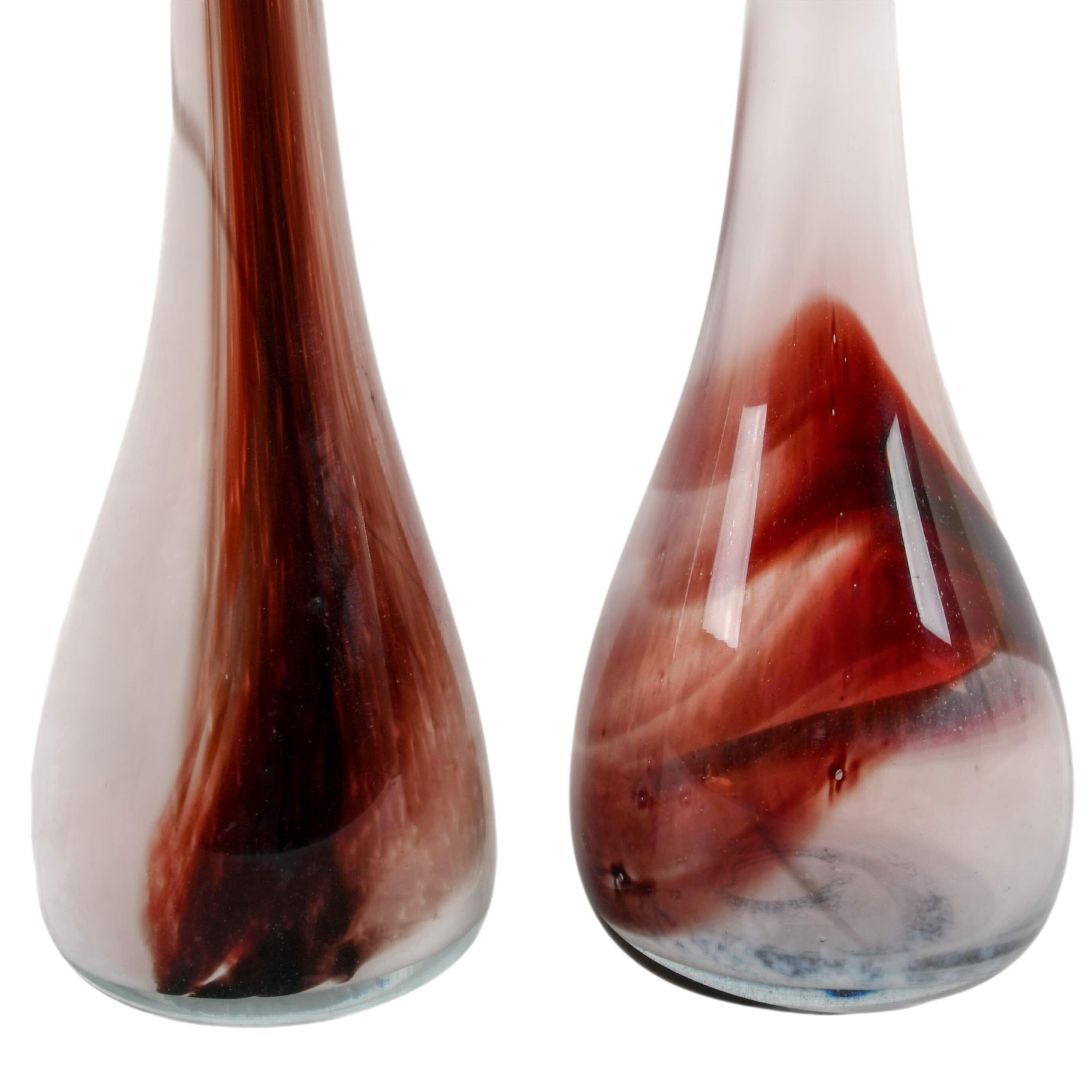 Pair of Signed M. Ducco Murano-Style Hand-Blown Glass Vases-4