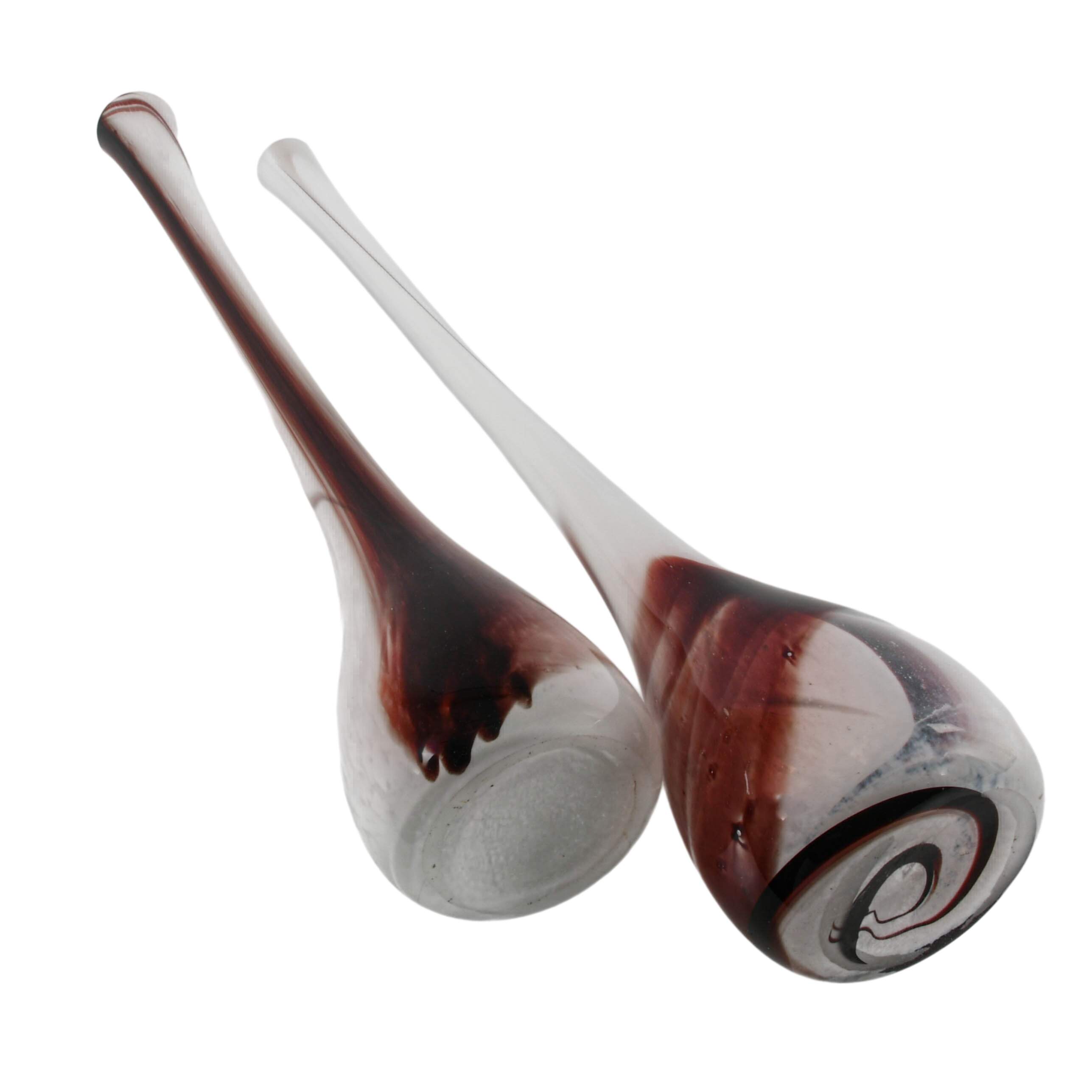 Pair of Signed M. Ducco Murano-Style Hand-Blown Glass Vases-2