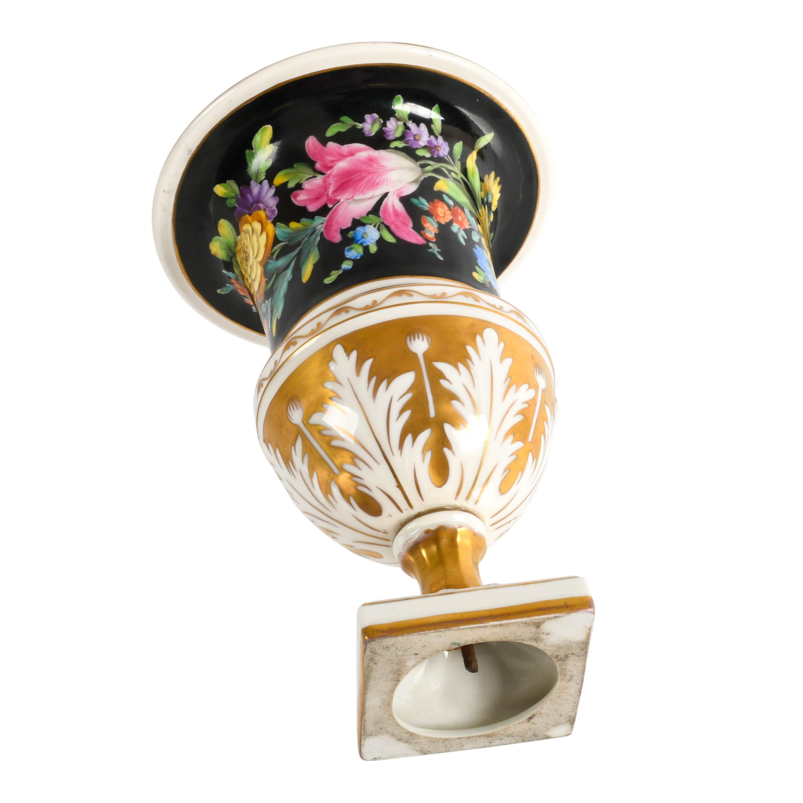 Dresden Germany Floral Porcelain Urn Vase-7