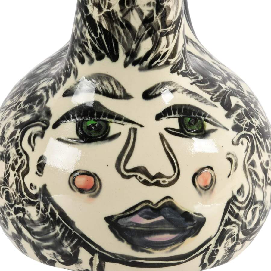 Signed Double Spout Artsy Vase-7