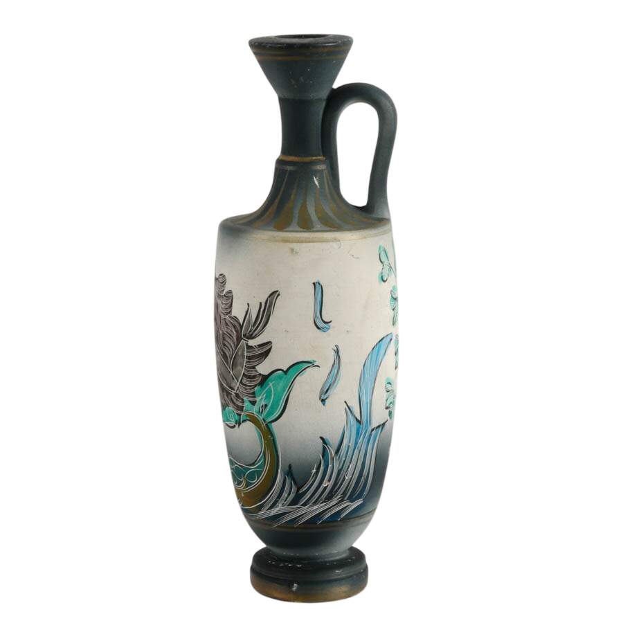 Hand-Painted Greek Pottery Vase-5