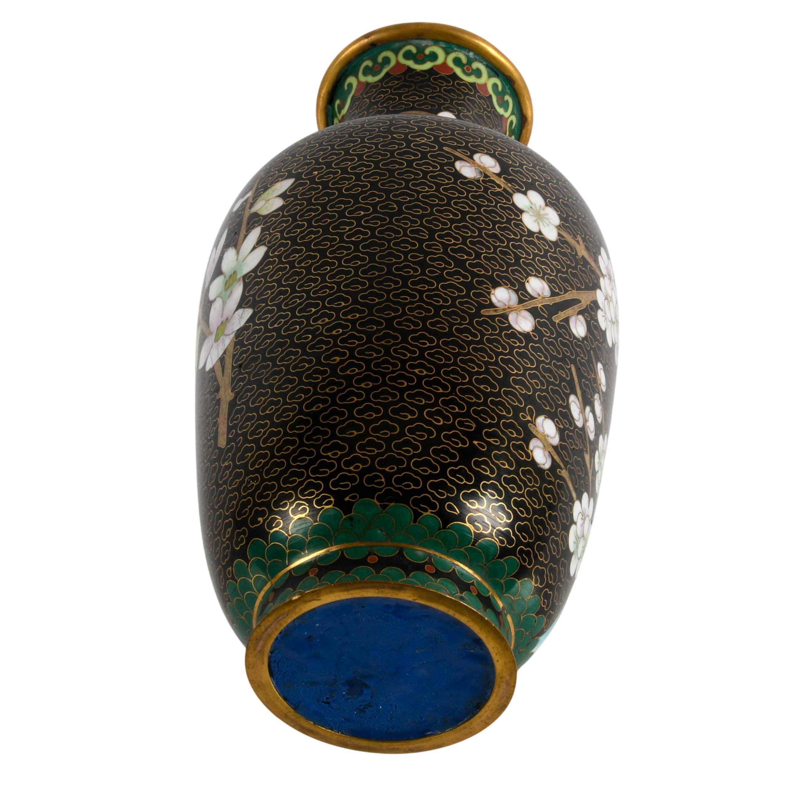 Chinese Famille Noire Cloisonné Vase-7