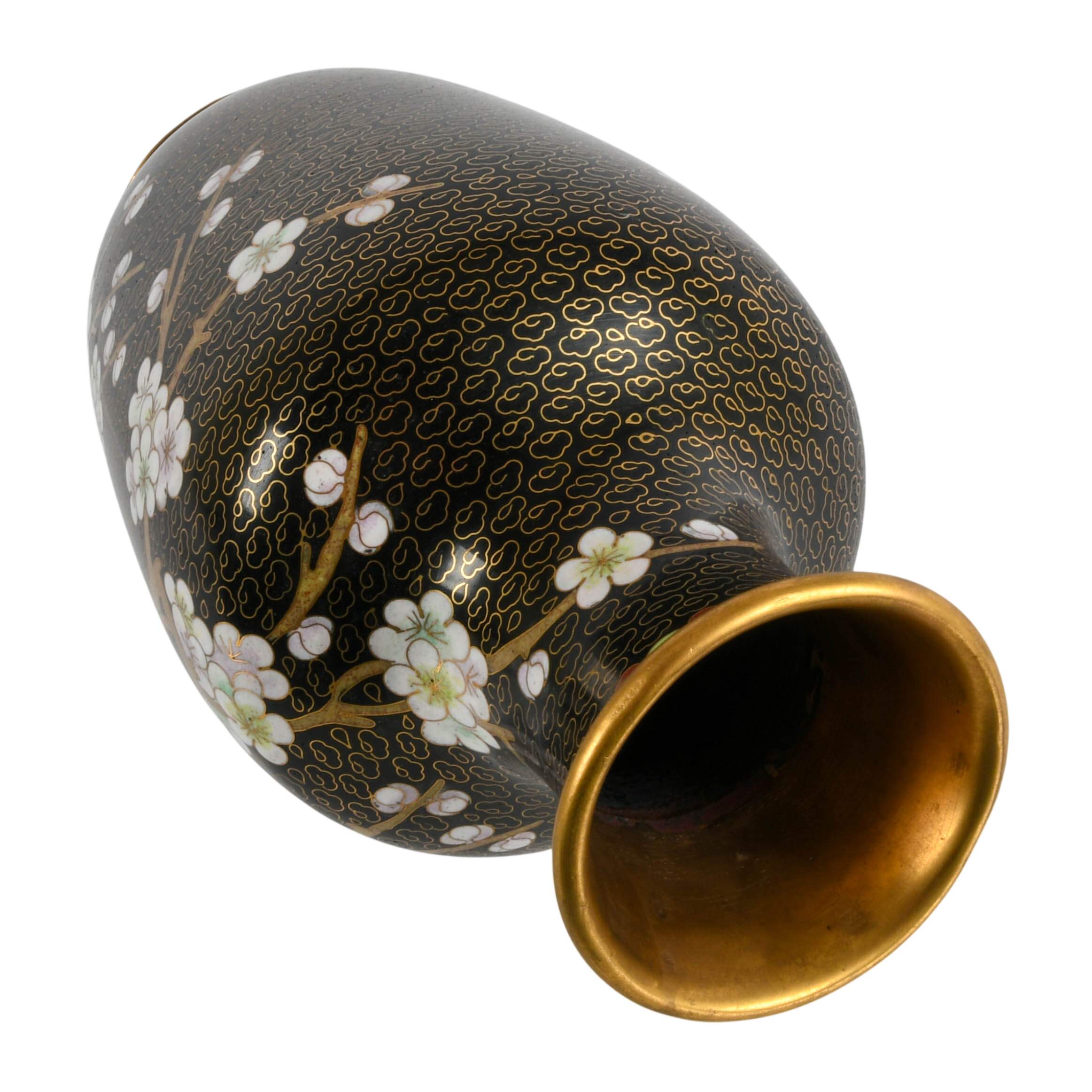Chinese Famille Noire Cloisonné Vase-6