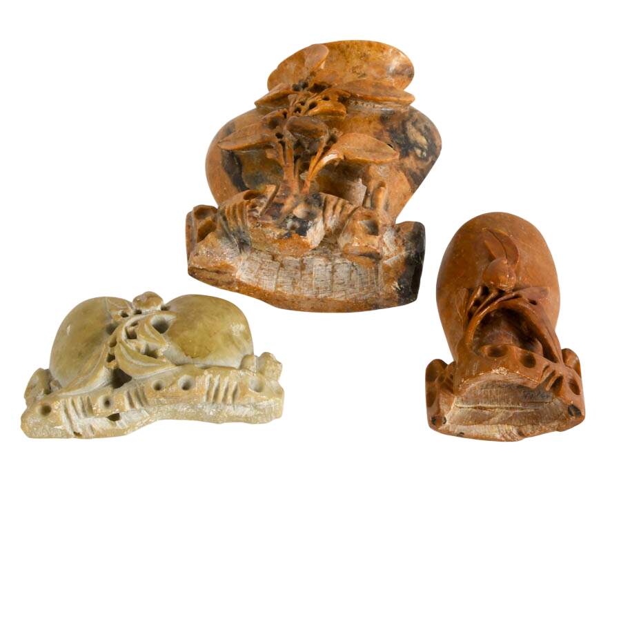 Trio of Chinese Soapstone Brush Pots-7