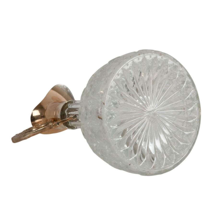 Vintage Crystal Silver-Plate Glass Wine Bell Bottom Decanter-8