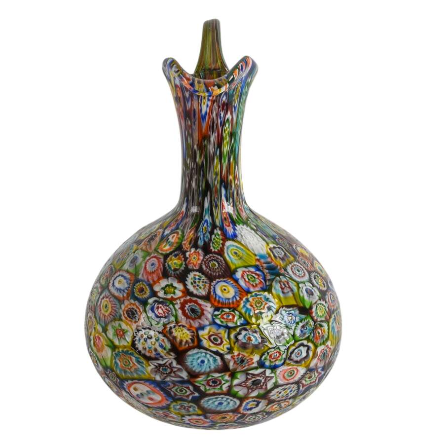 Hand-Blown Millefiori Art Glass Pitcher Attributed to Fratelli Toso-5