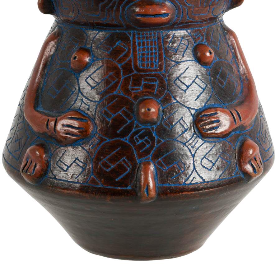 Brazilian Marajoara Figural Pottery Vase-3