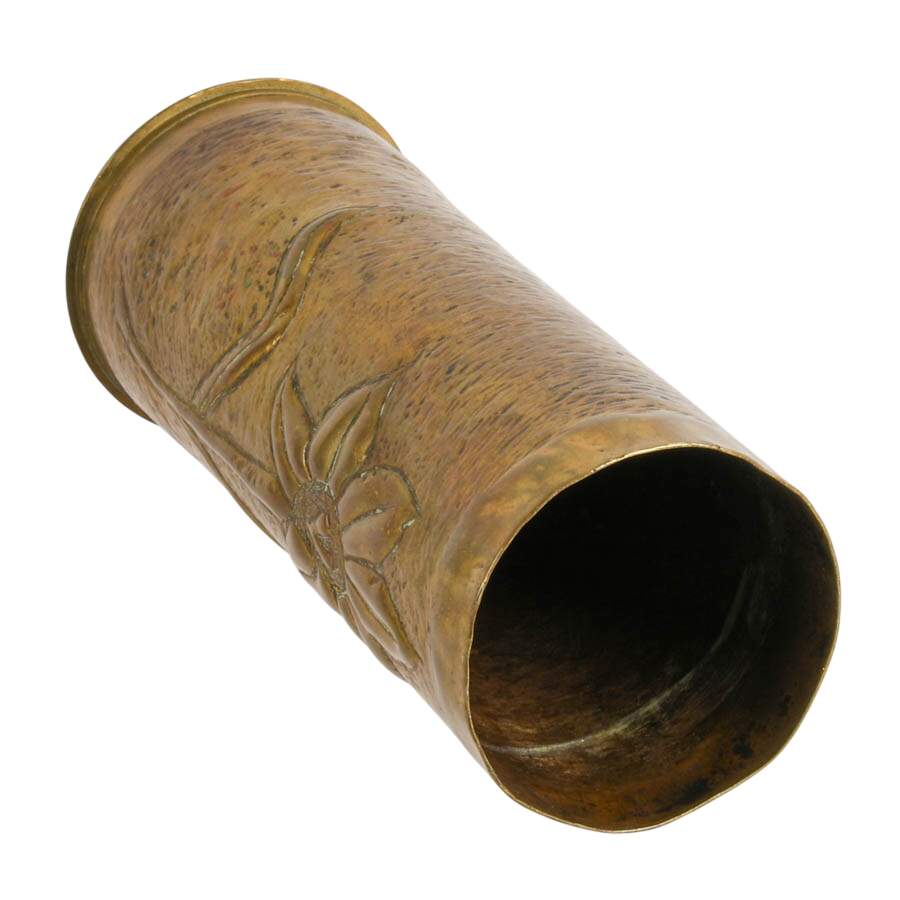 WWI Remington UMC Brass Trench Art Floral Shell Case Vase-4