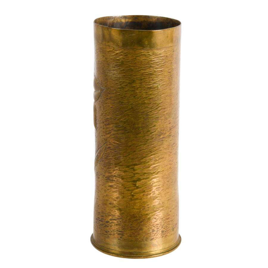 WWI Remington UMC Brass Trench Art Floral Shell Case Vase-3