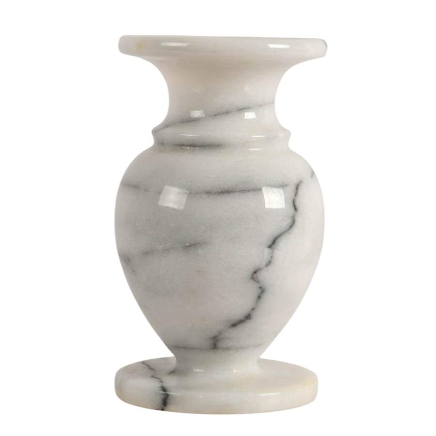 Fine Veined White Carrara Marble Vase-3