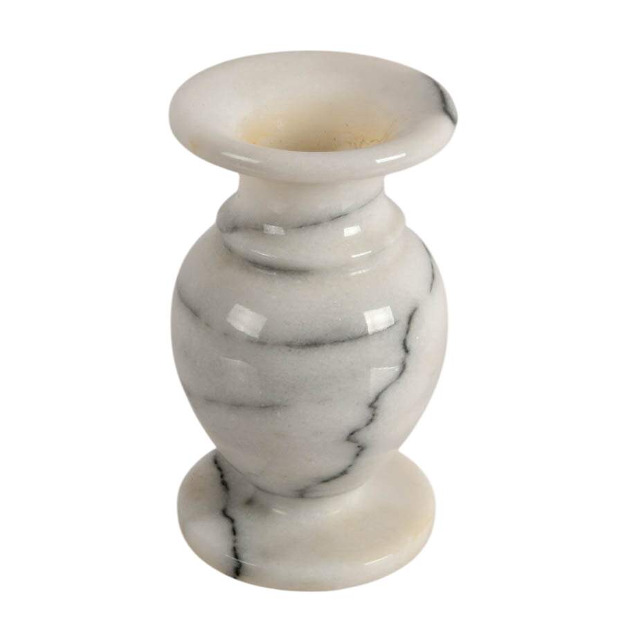 Fine Veined White Carrara Marble Vase-2