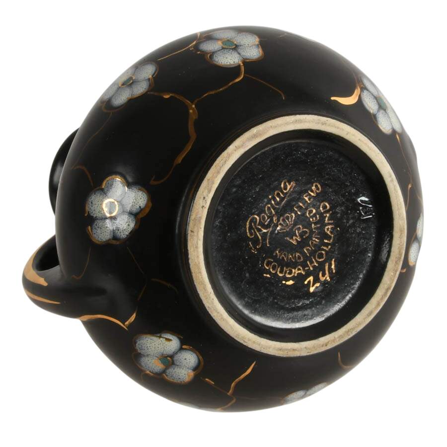 Regina Holland Hand-Painted Black Floral Bud Vase-7